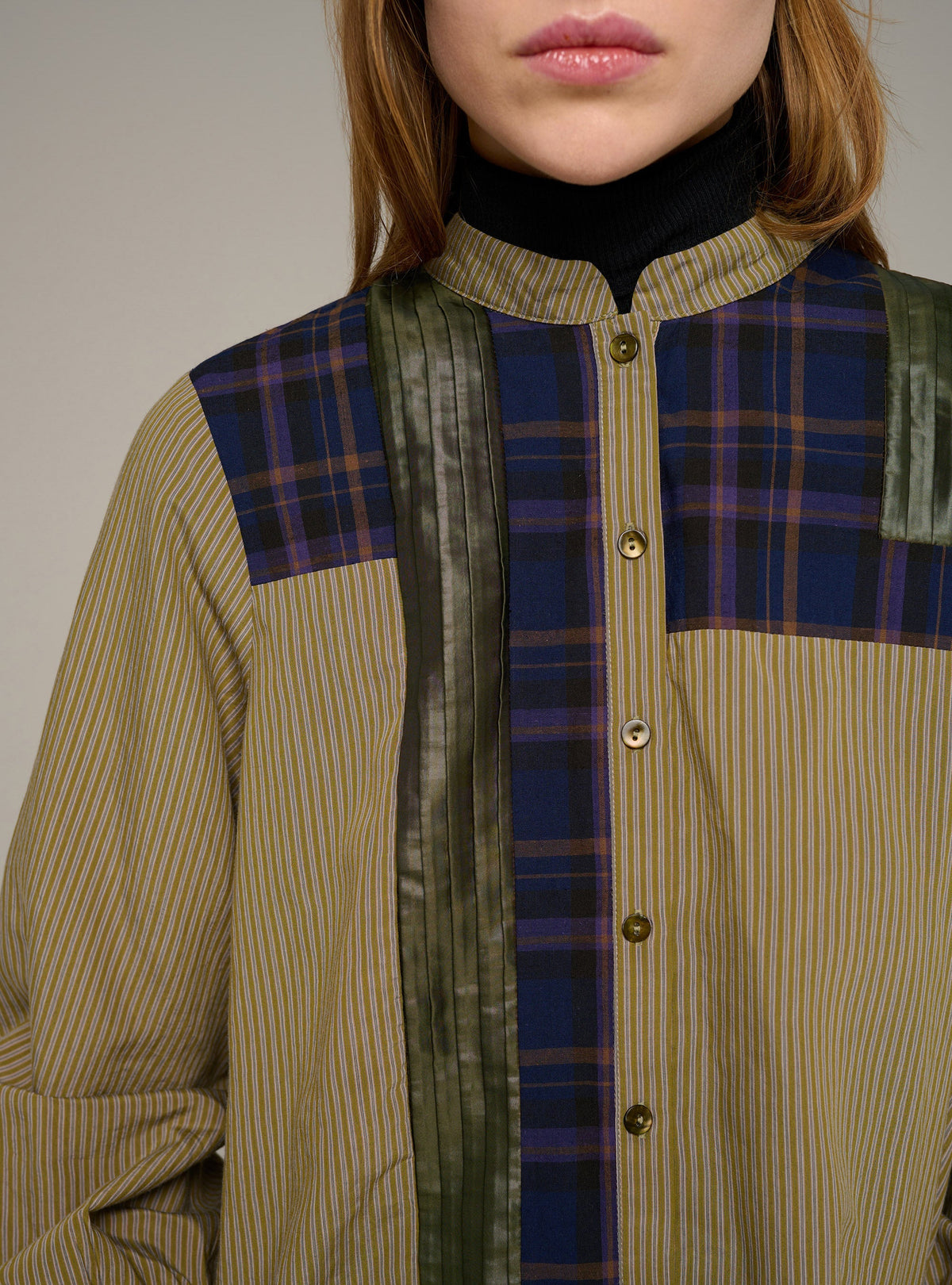 Cotélac Long-sleeve officer-collar shirt
