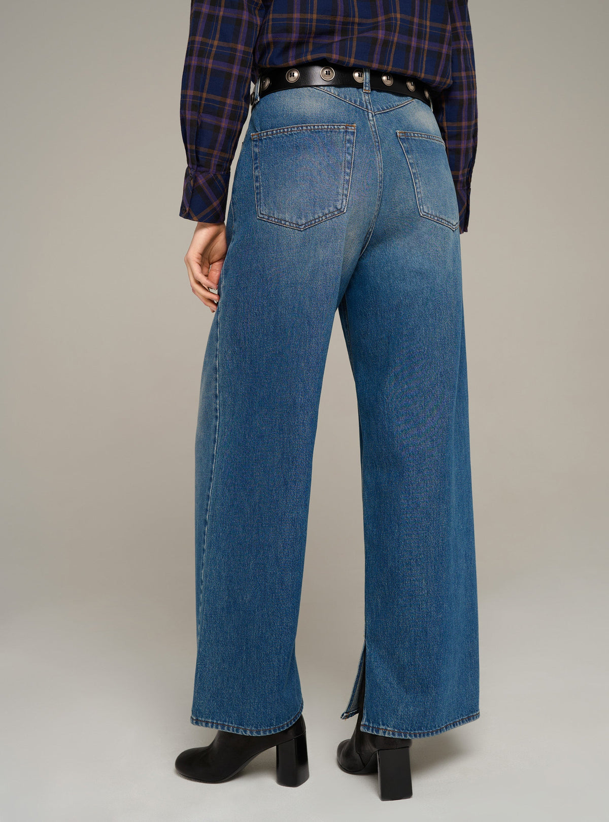 Cotélac Wide-leg jeans with ankle slits