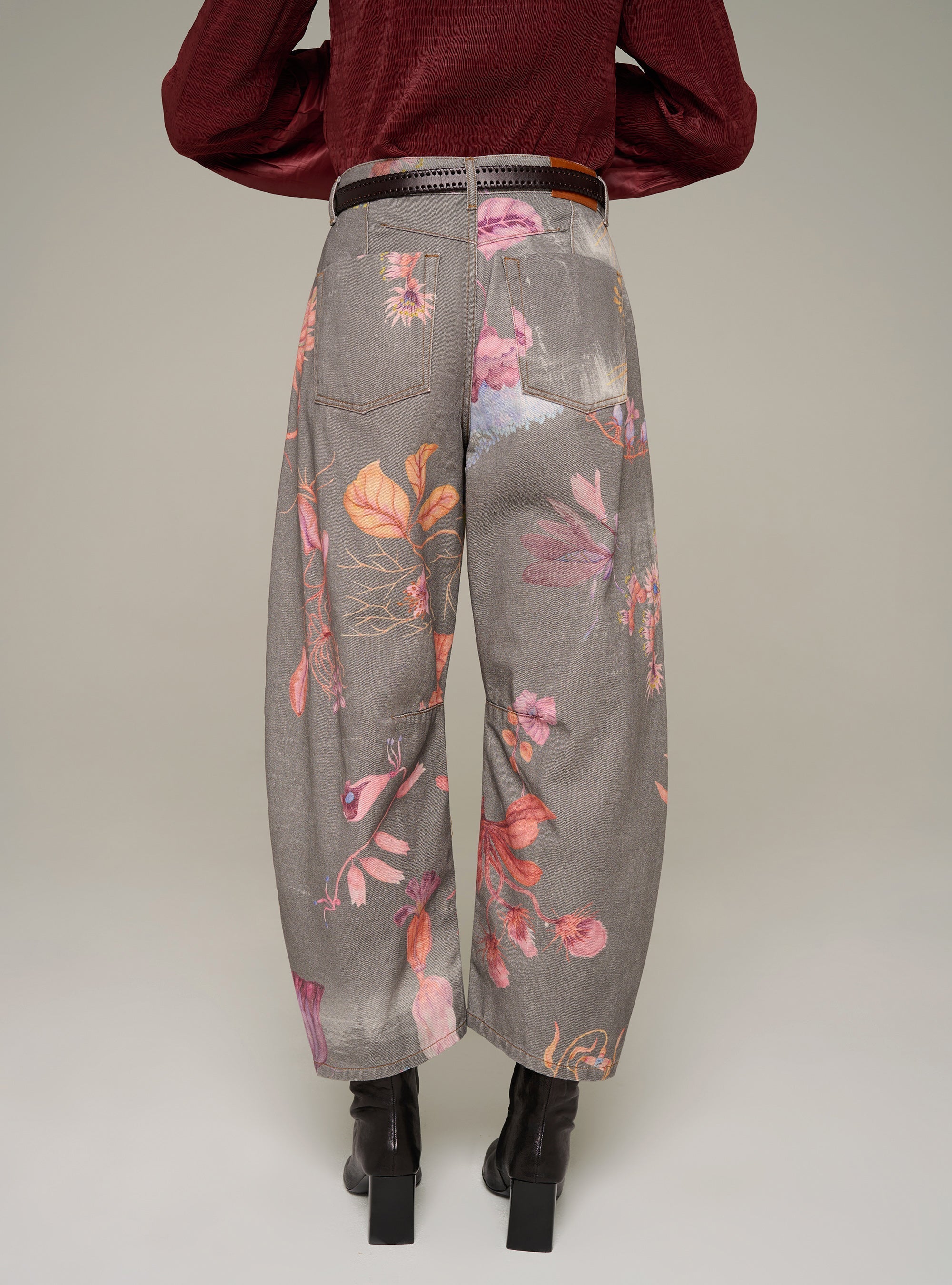 Cotélac Printed barrel-leg jeans