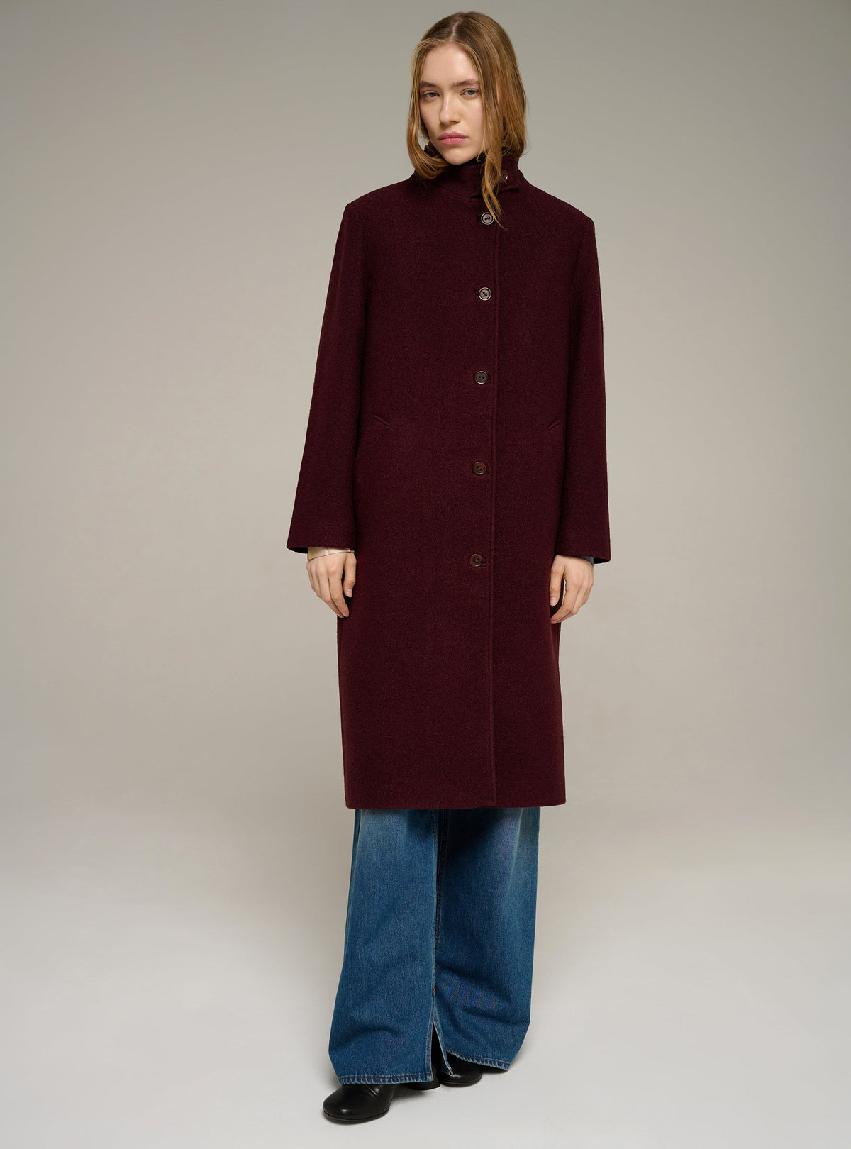 Cotélac Wool mock-neck coat