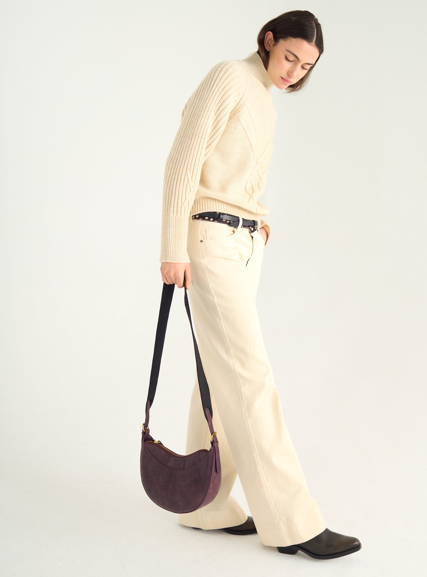 Italian wool cable-knit sweater