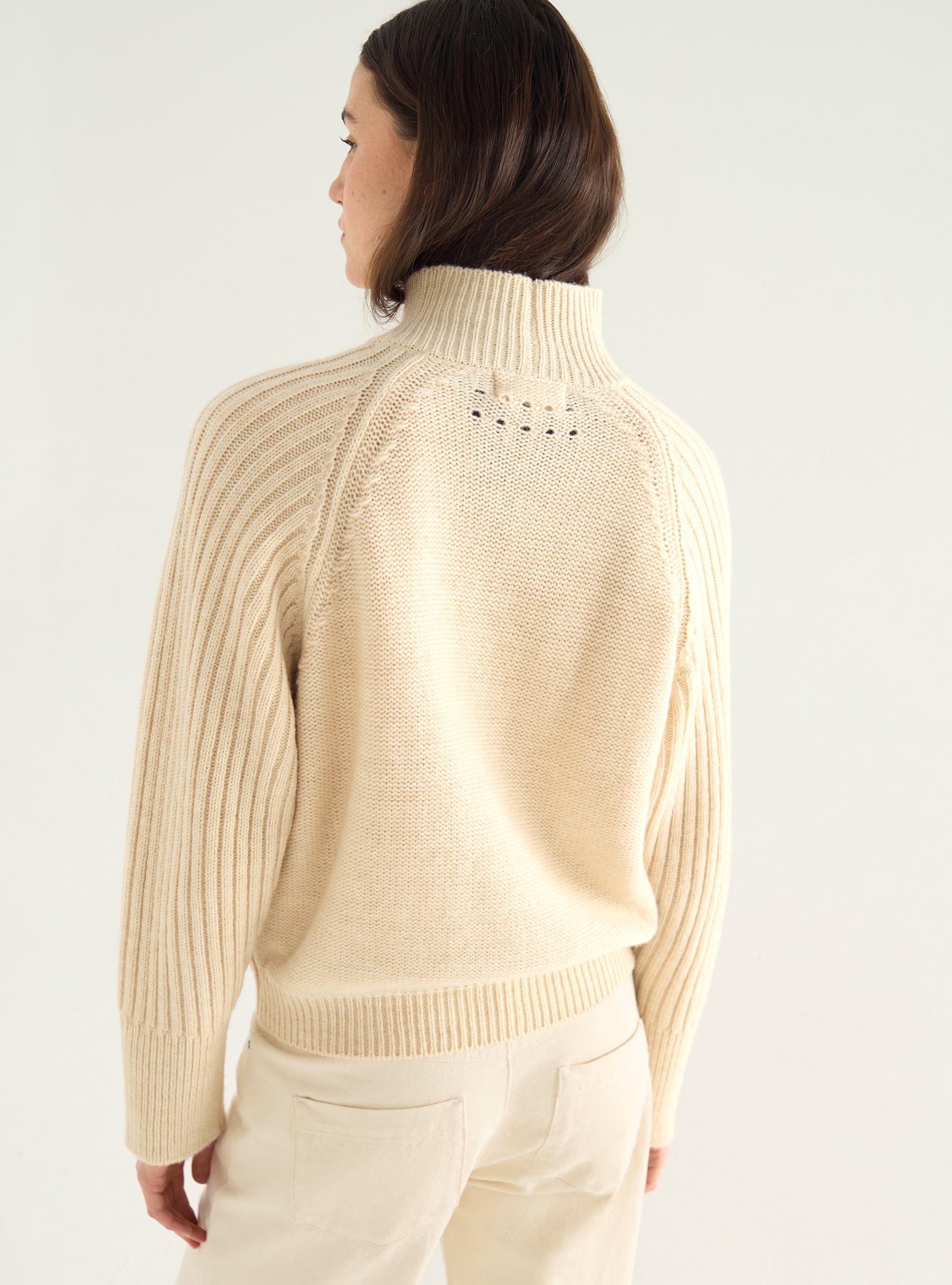 Italian wool cable-knit sweater