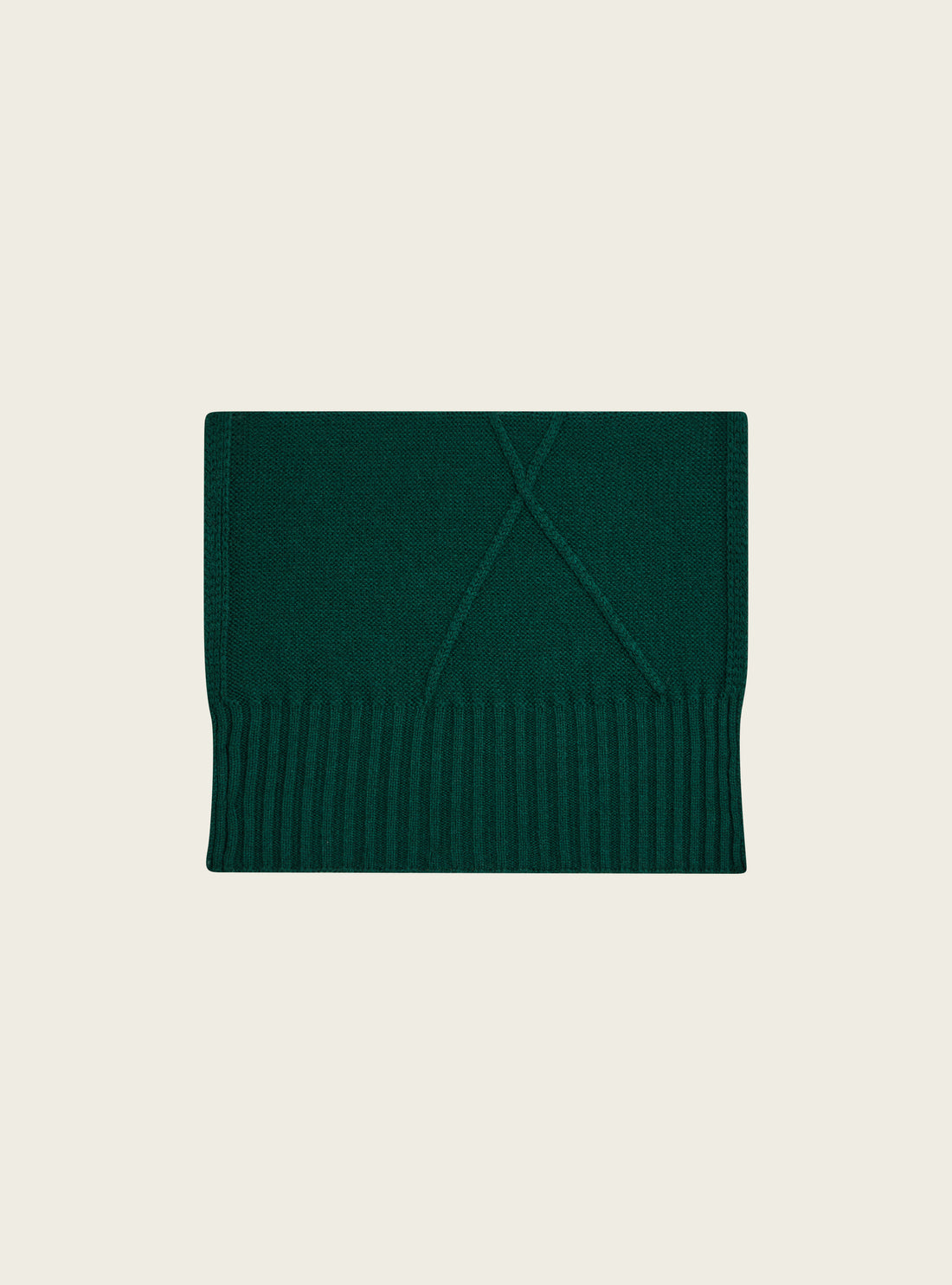 Cable-knit wool scarf