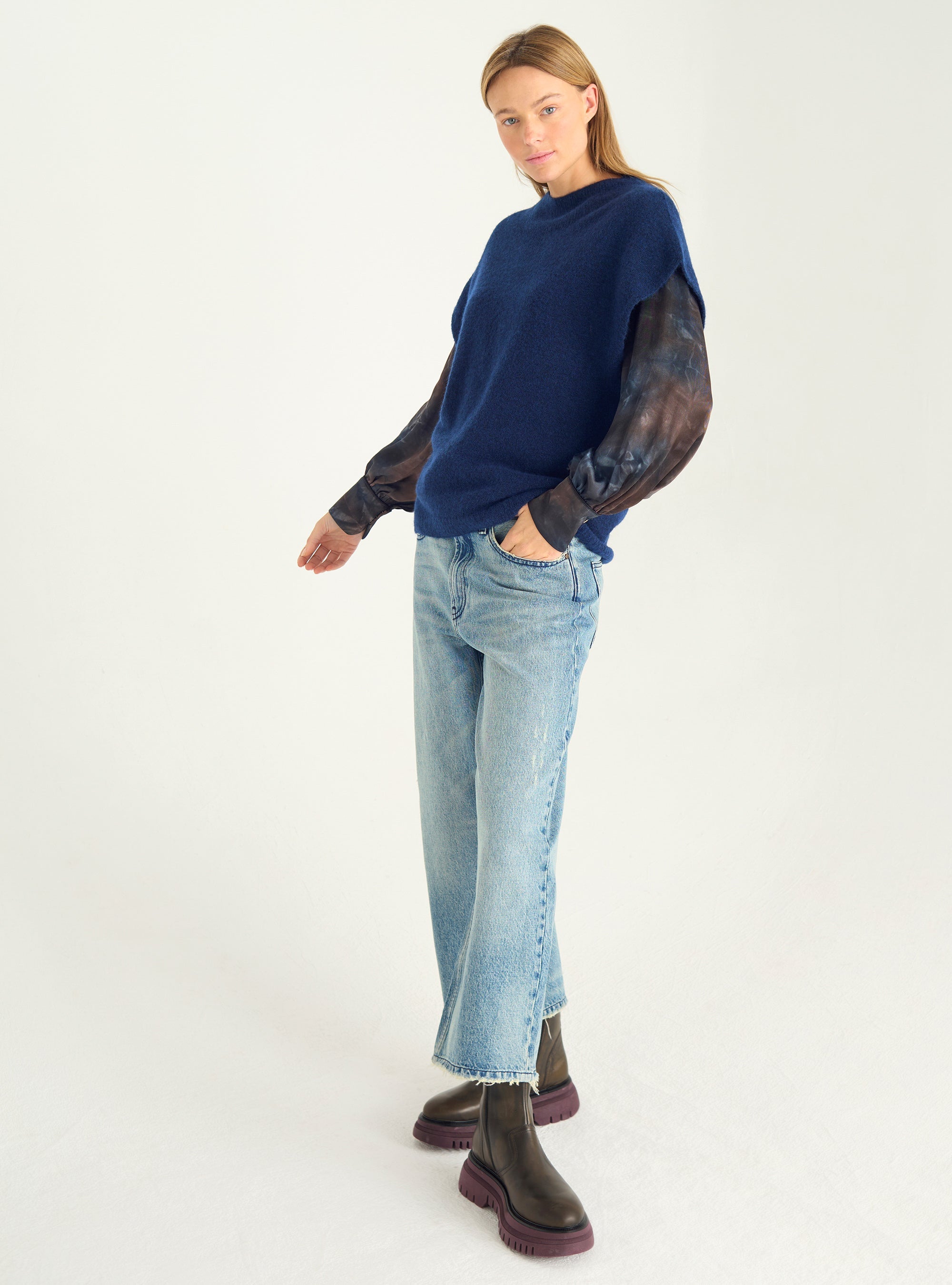 Oversized sleeveless sweater