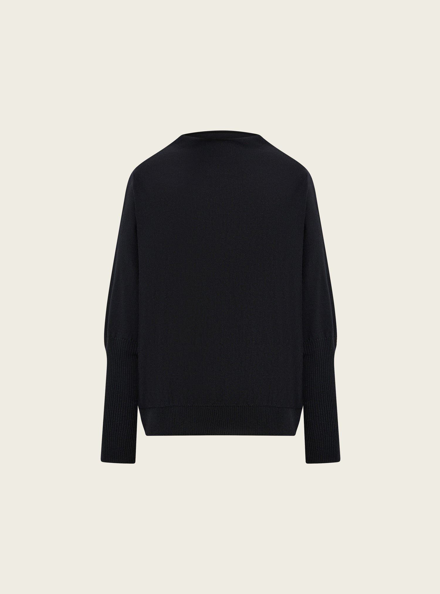 Oversized sweater with draped collar