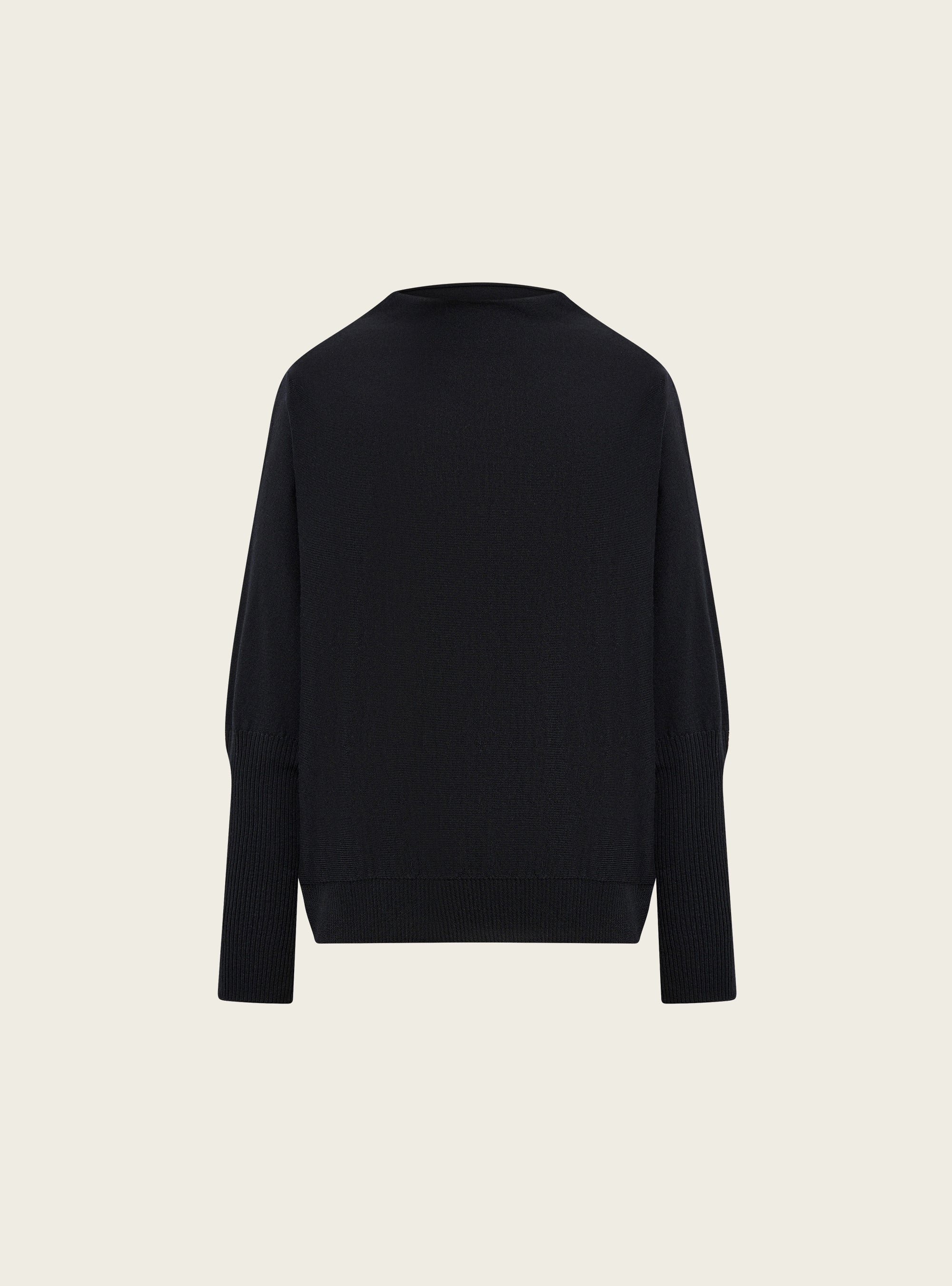 Oversized sweater with draped collar