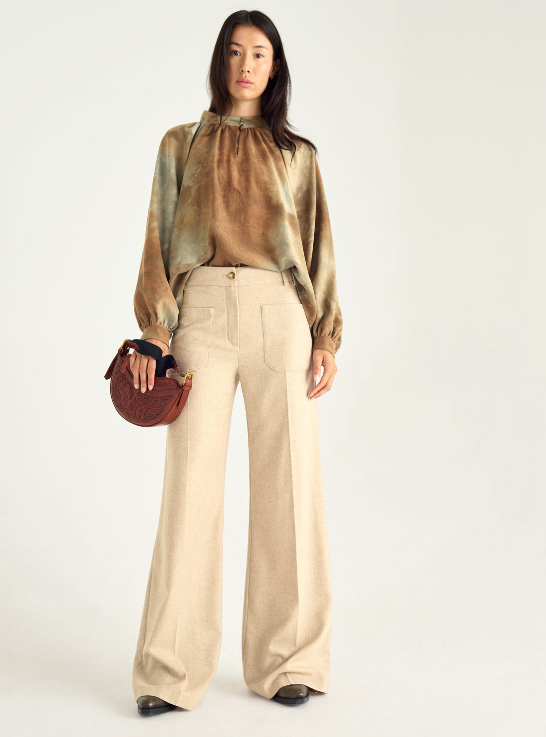 Straight viscose blouse