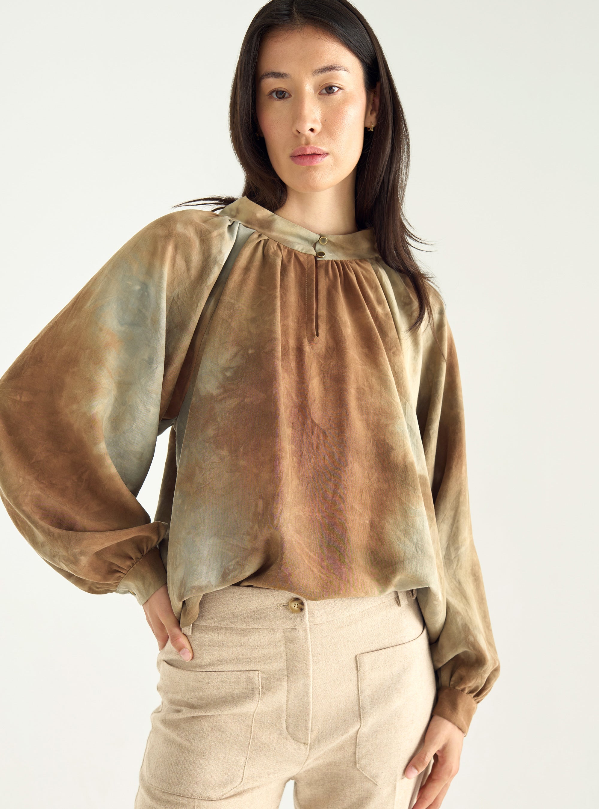 Straight viscose blouse
