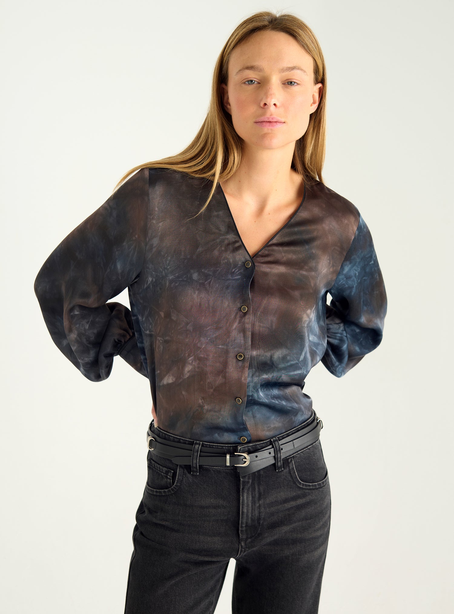 Printed flowing blouse