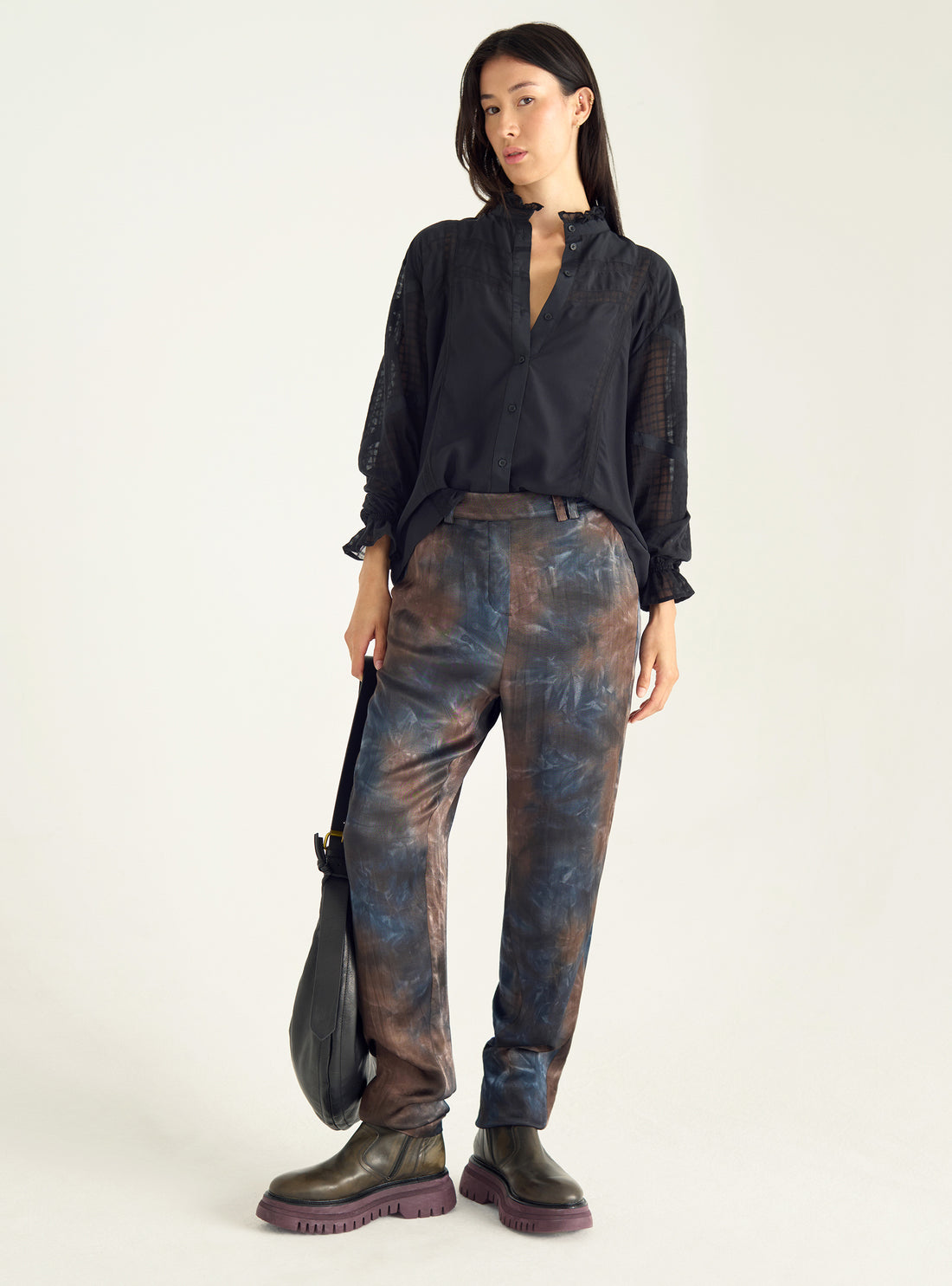 Printed flowing trousers
