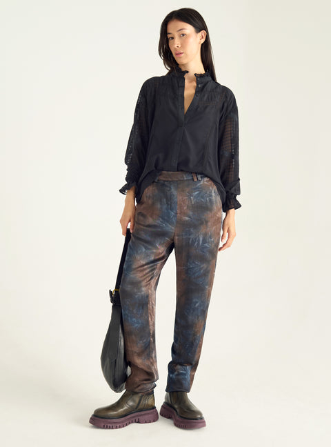 Printed flowing trousers