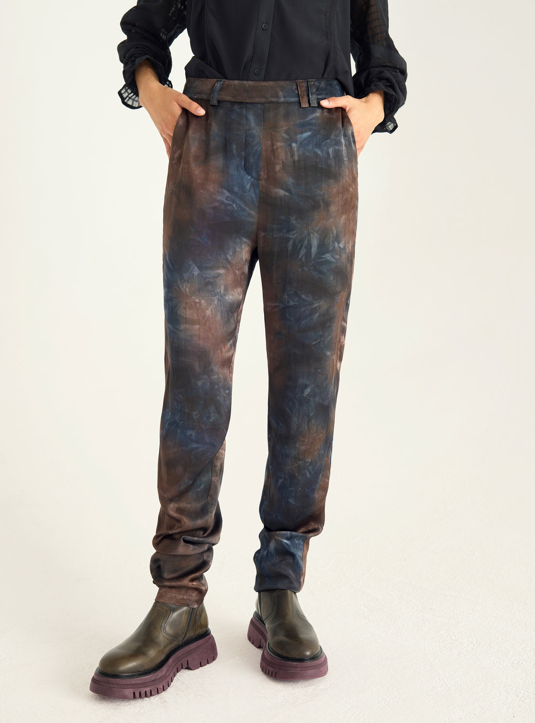 Printed flowing trousers