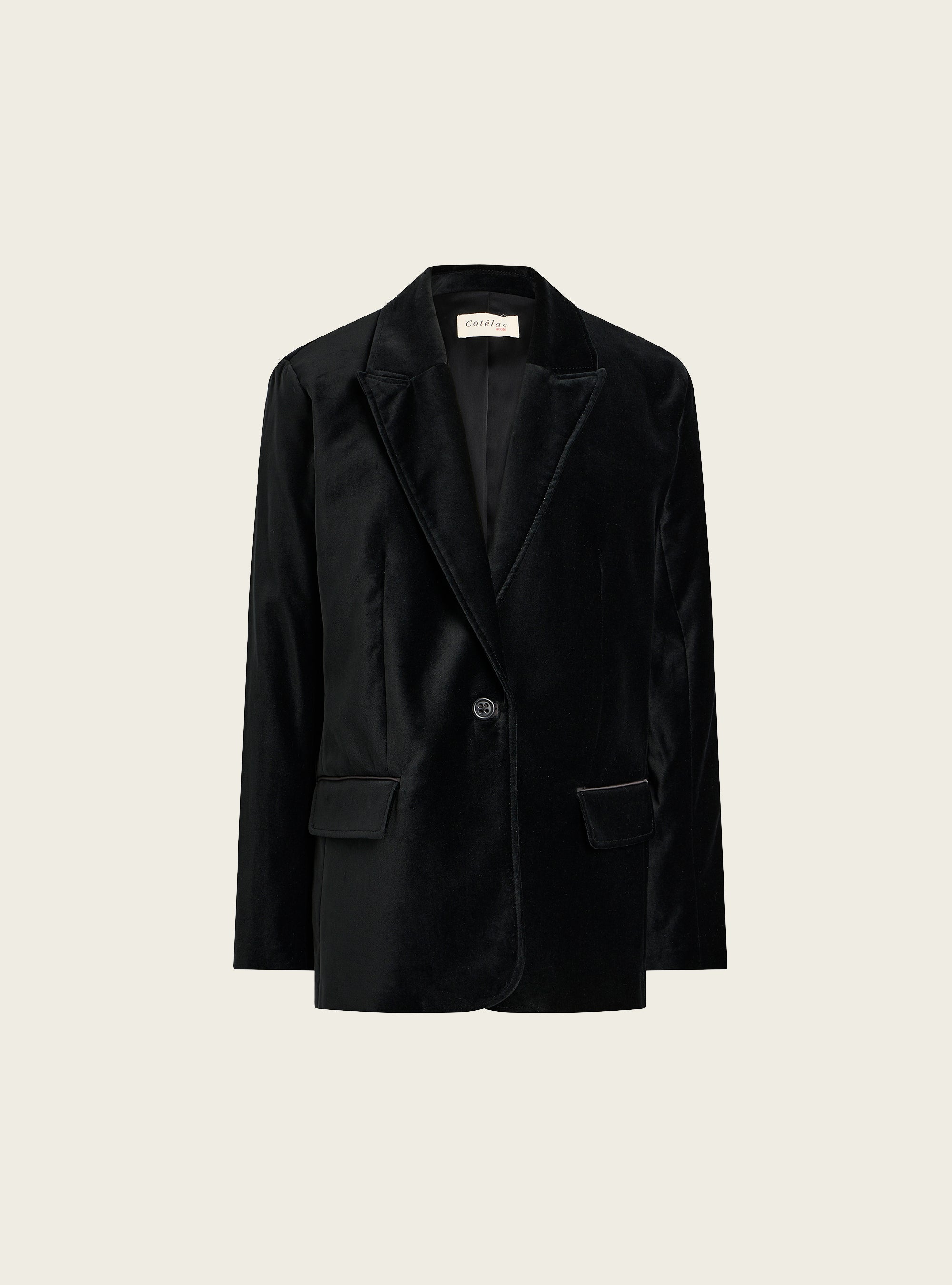 Straight velvet blazer