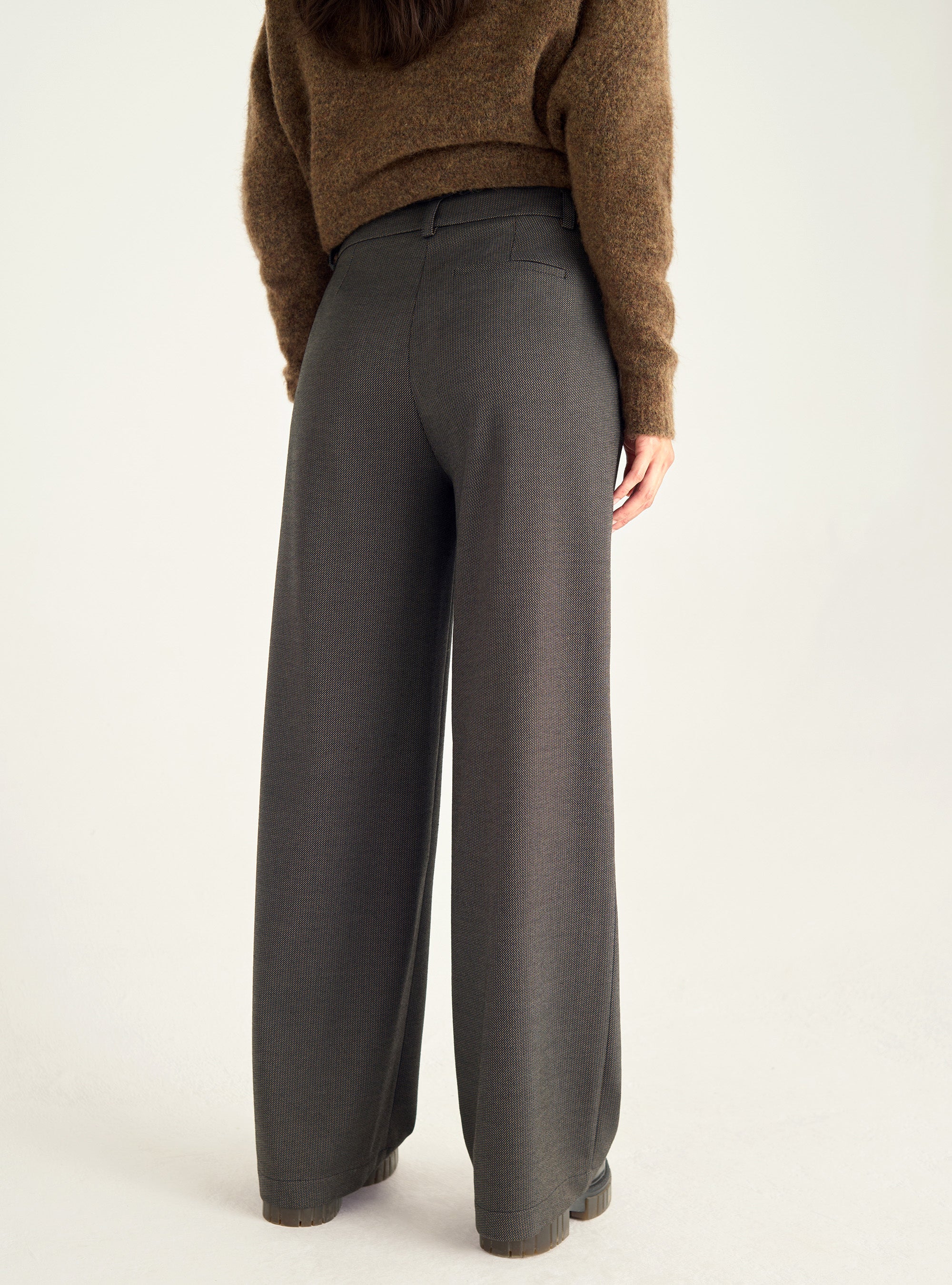 High-waisted wide-leg pants
