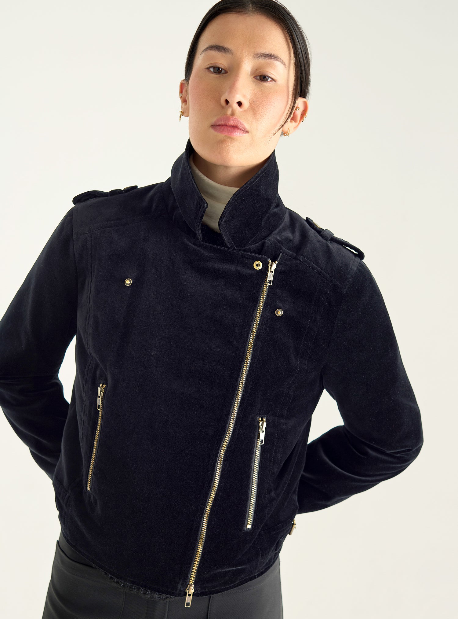 Biker jacket in velvet