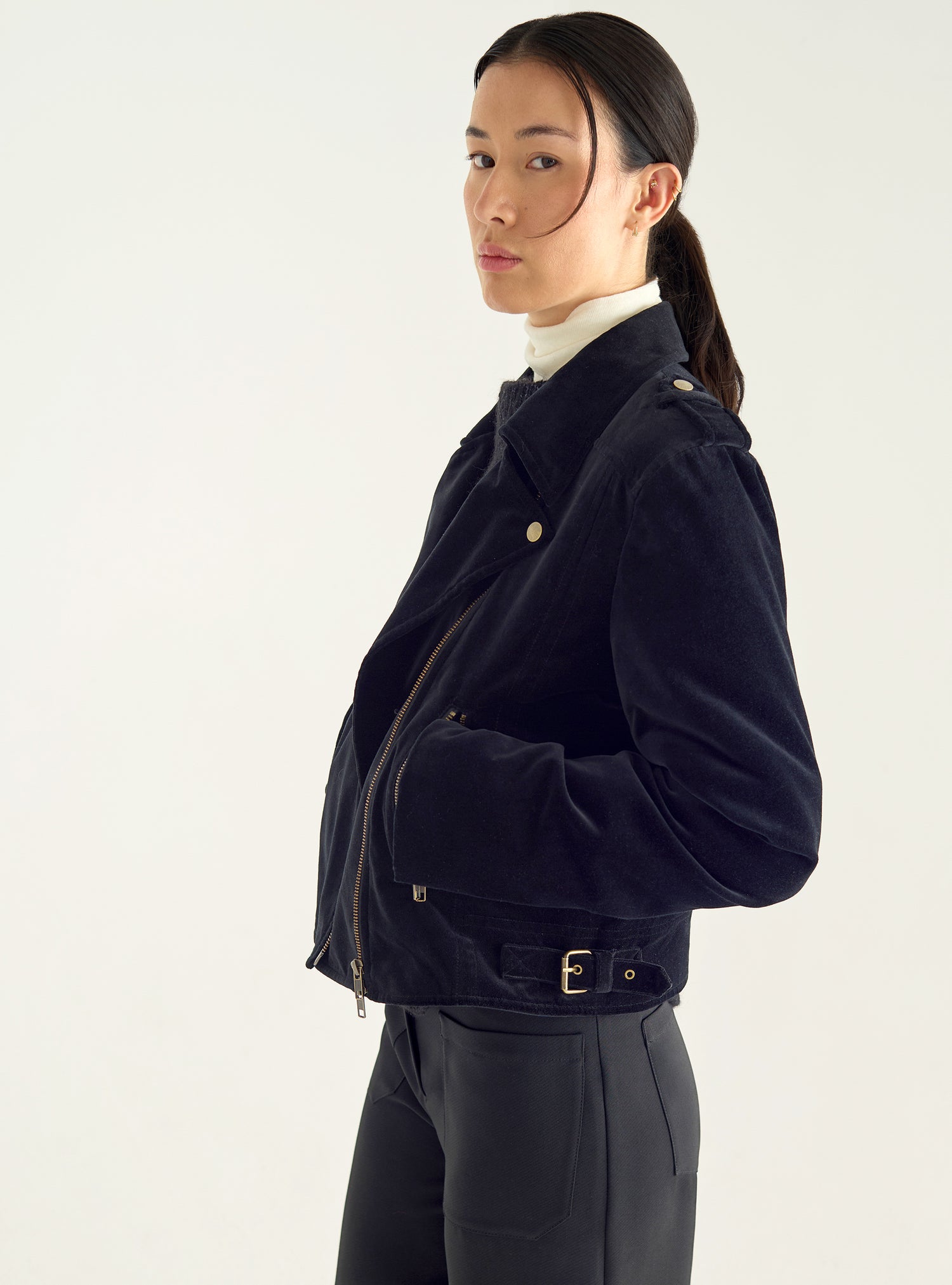 Biker jacket in velvet