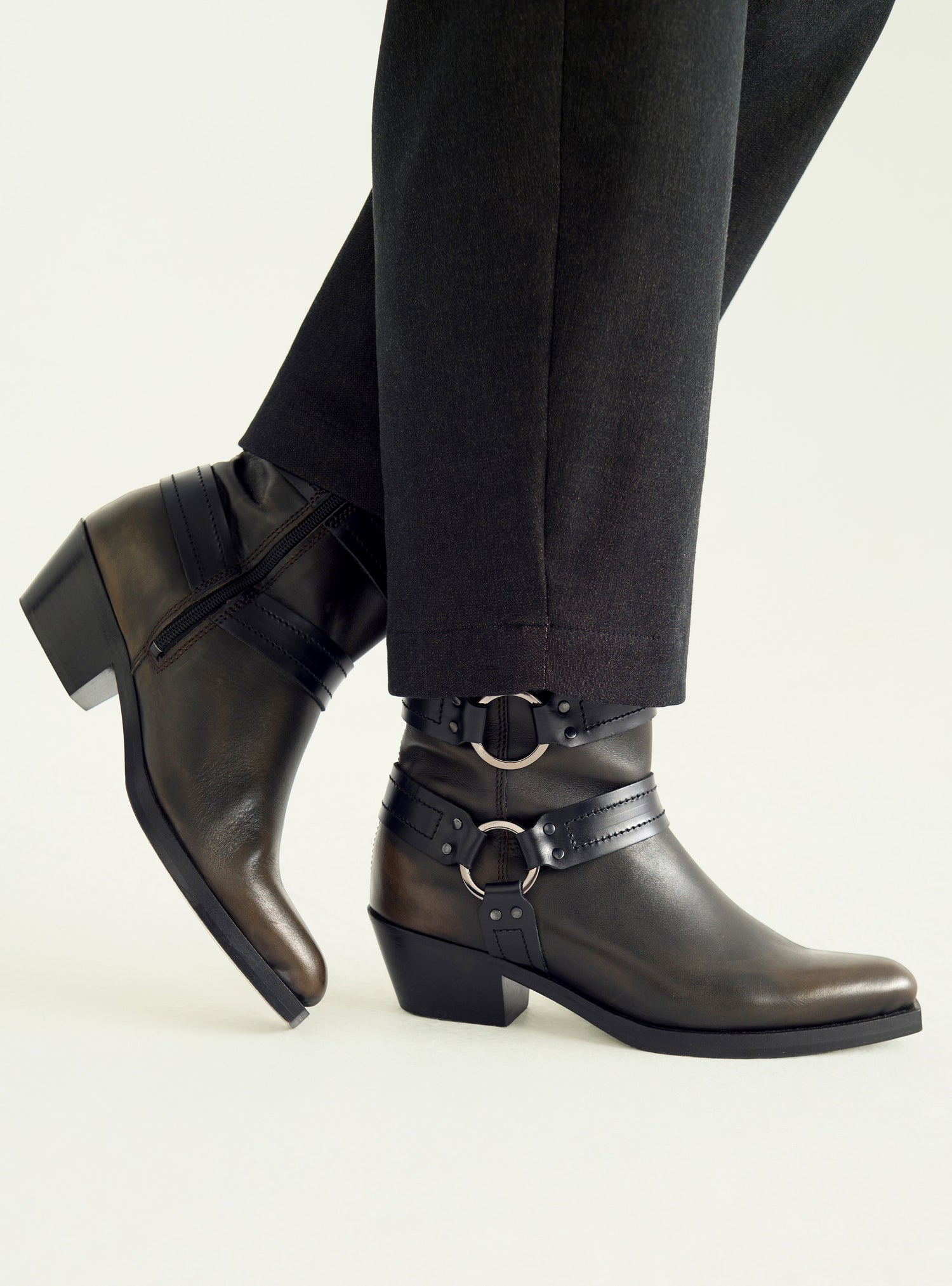 Leather ankle boots