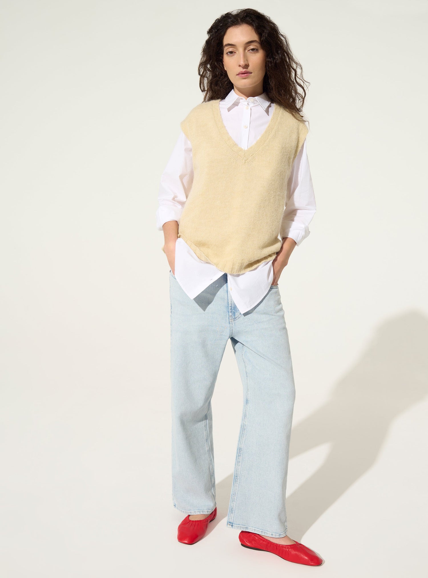 Ecru sleeveless sweater