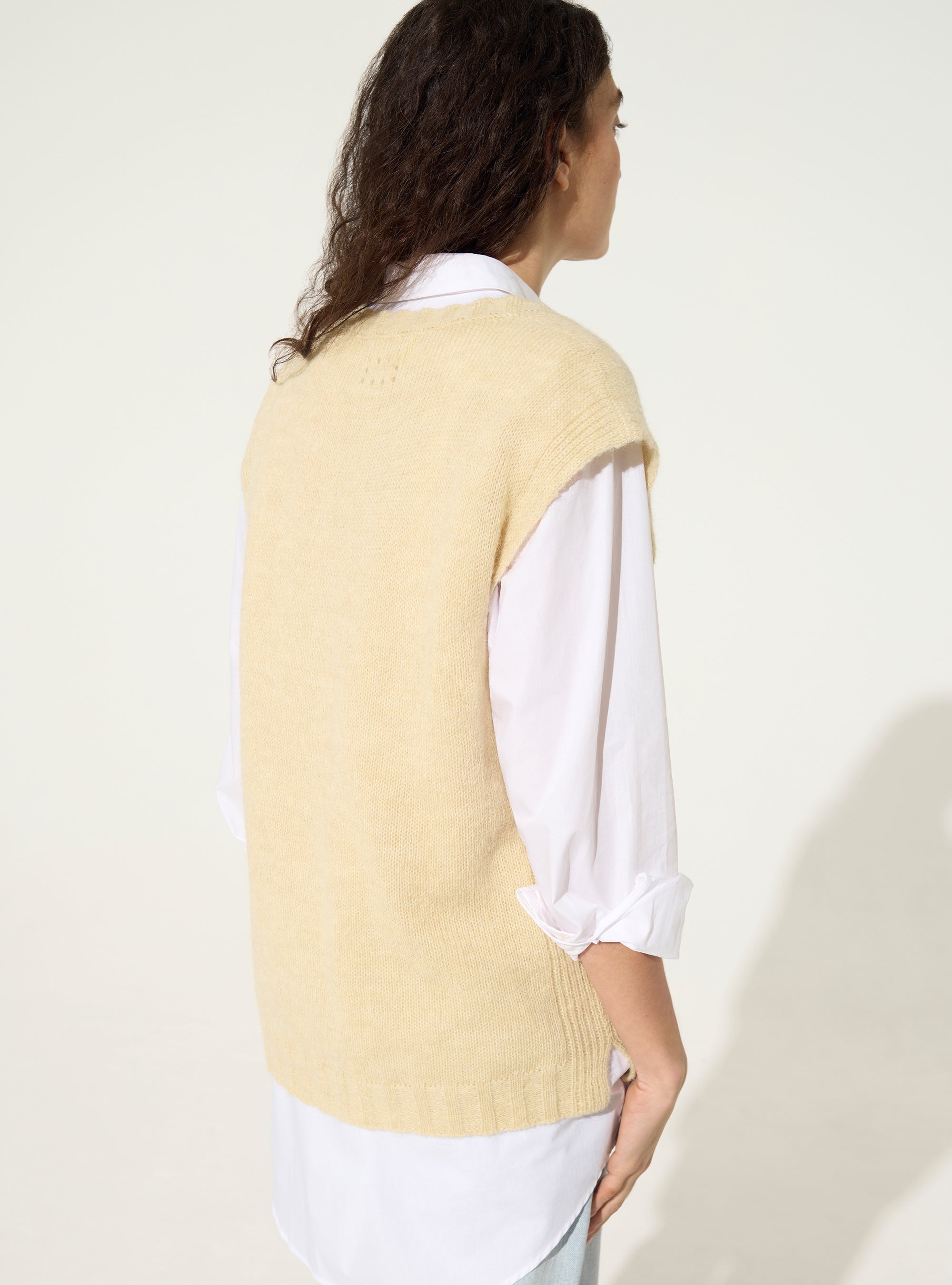 Ecru sleeveless sweater
