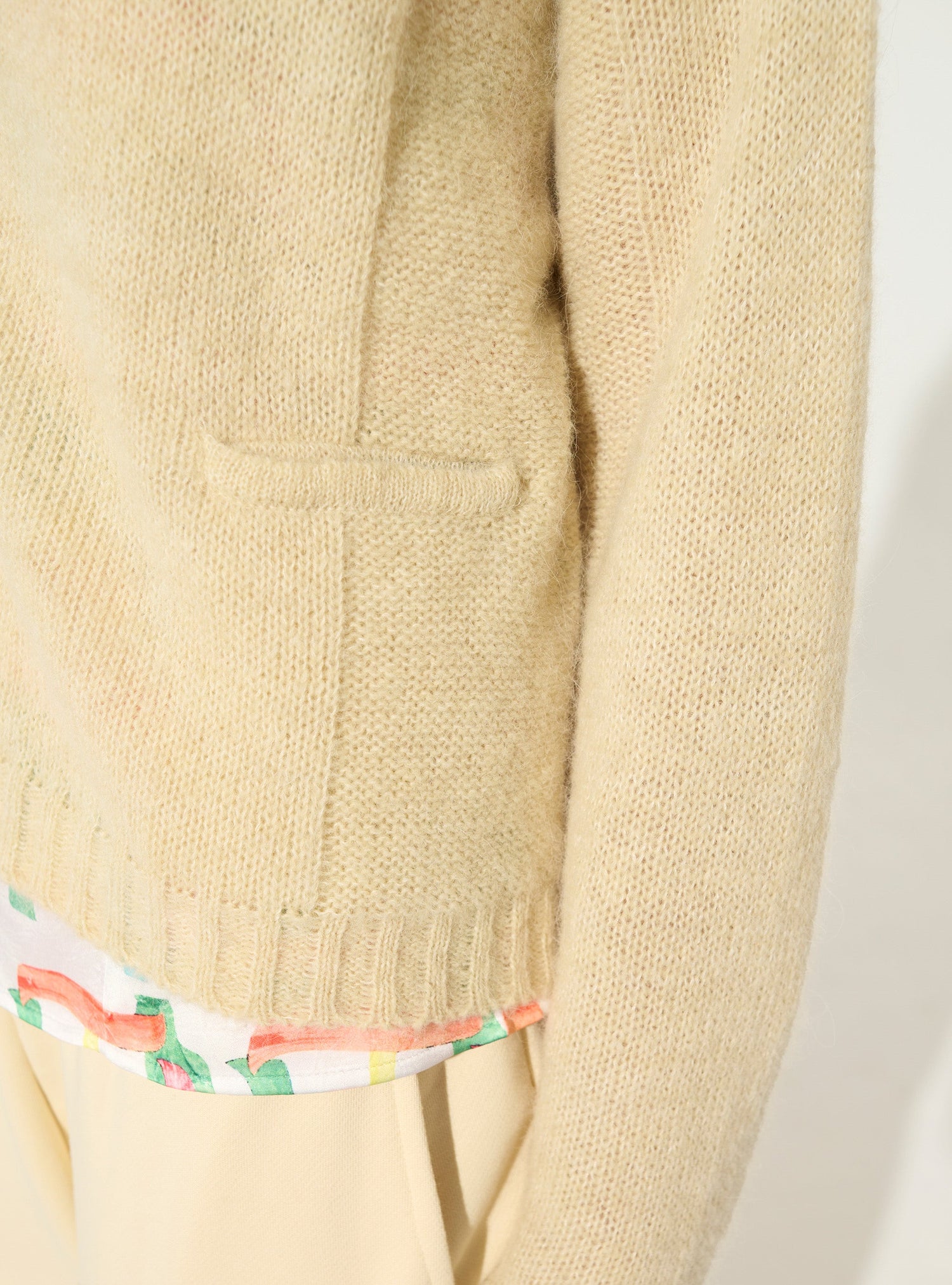 Ecru wool-alpaca cardigan