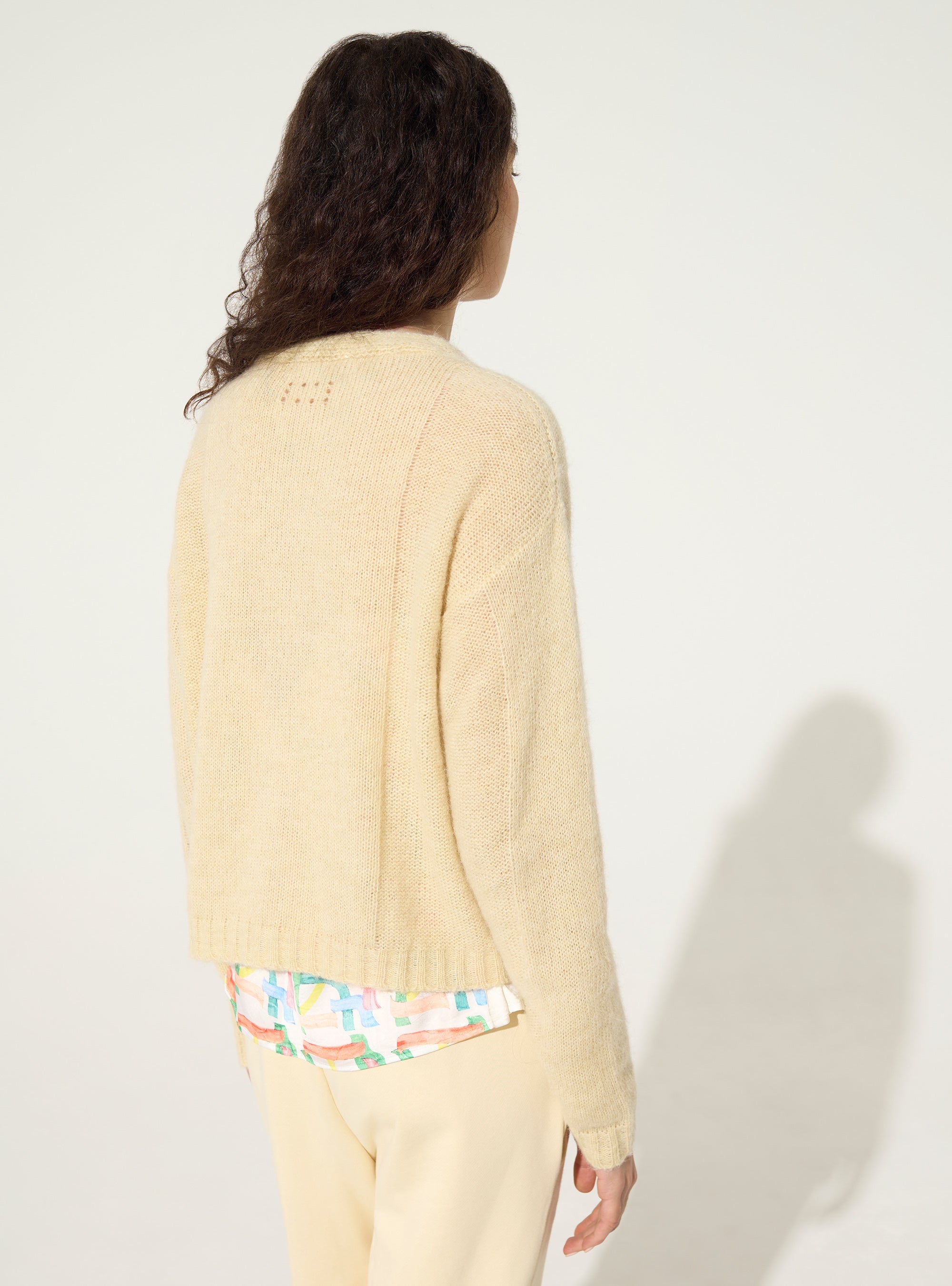 Ecru wool-alpaca cardigan
