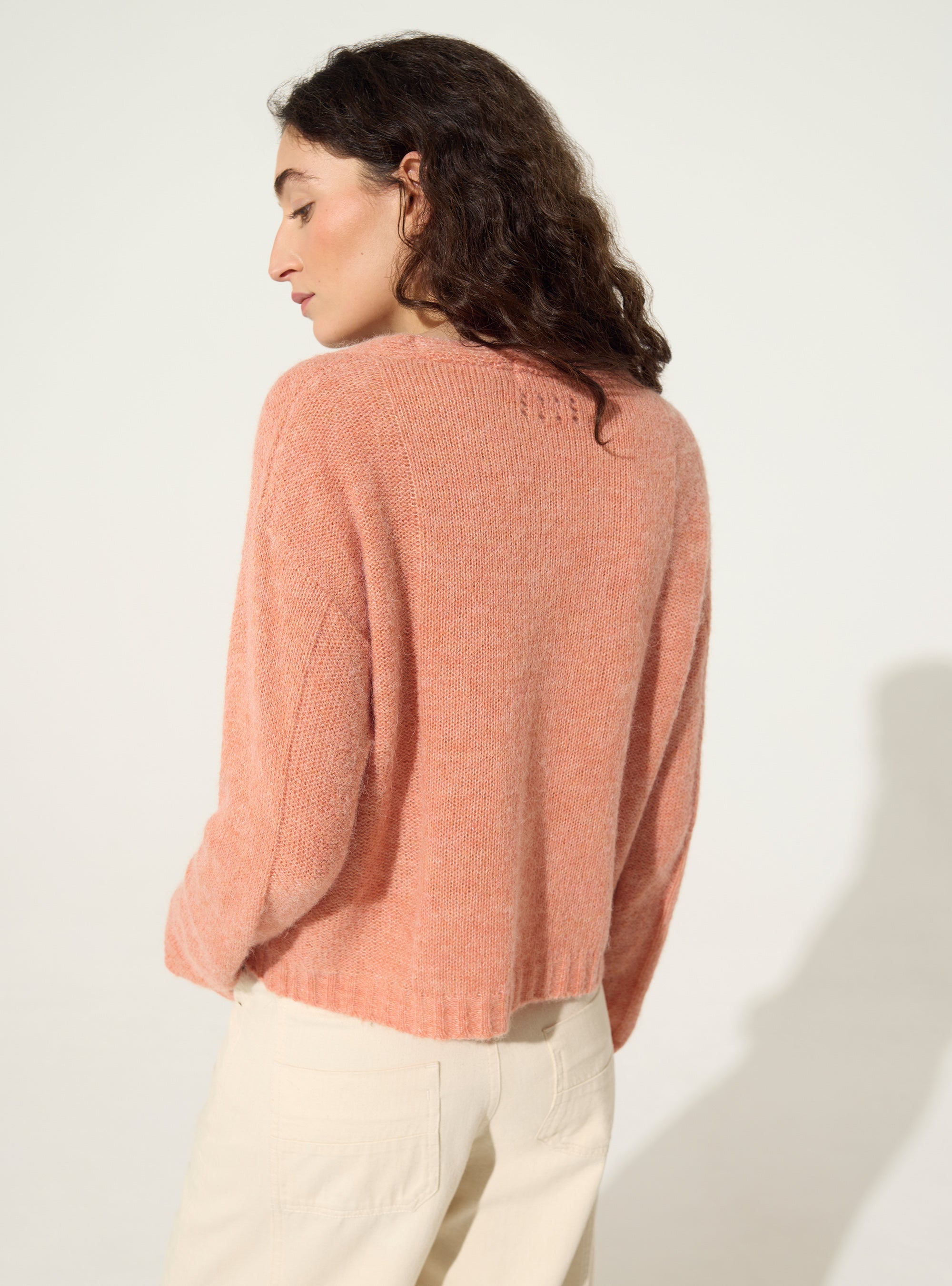 Pink wool-alpaca cardigan