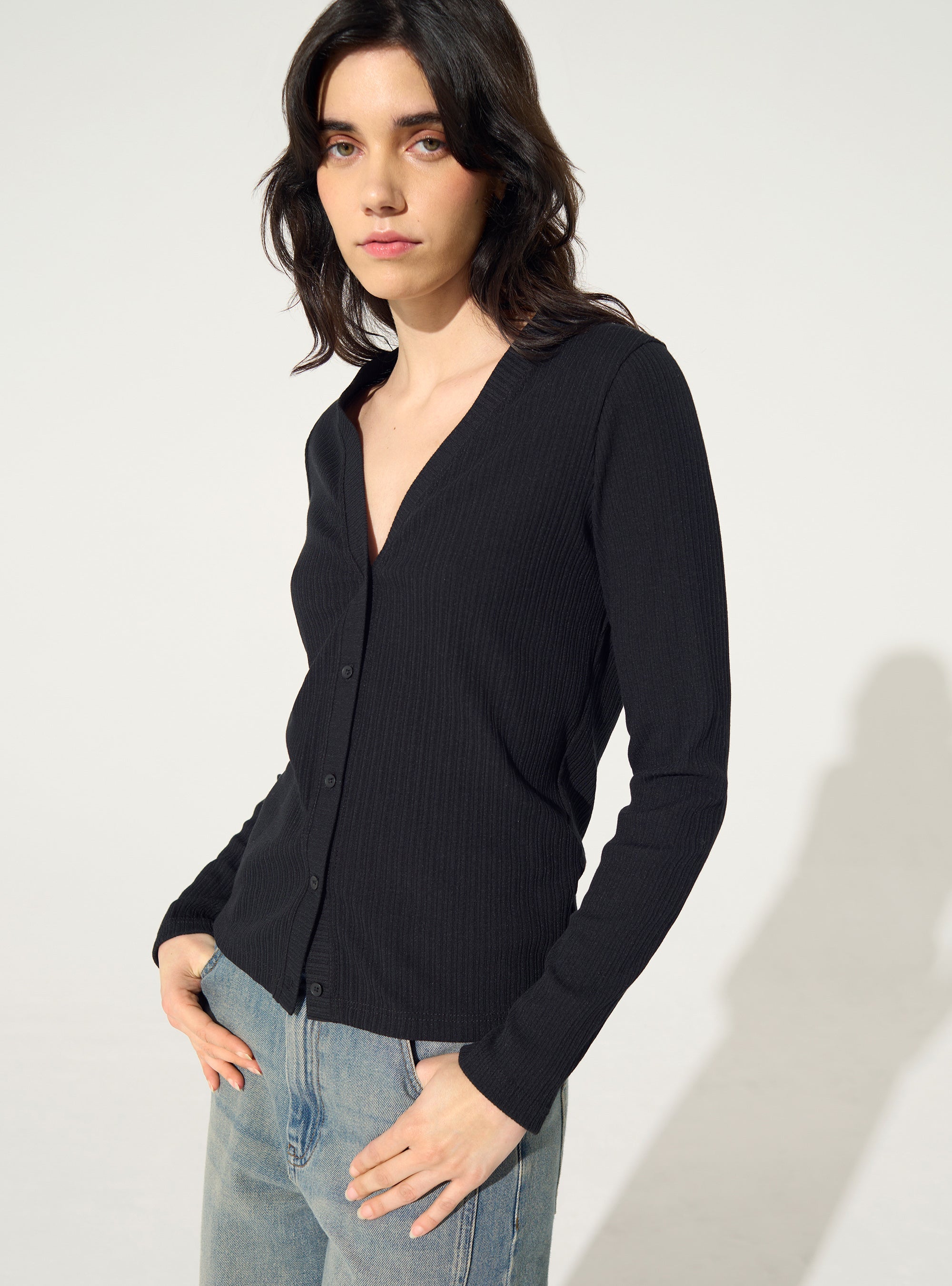 Black cotton cardigan
