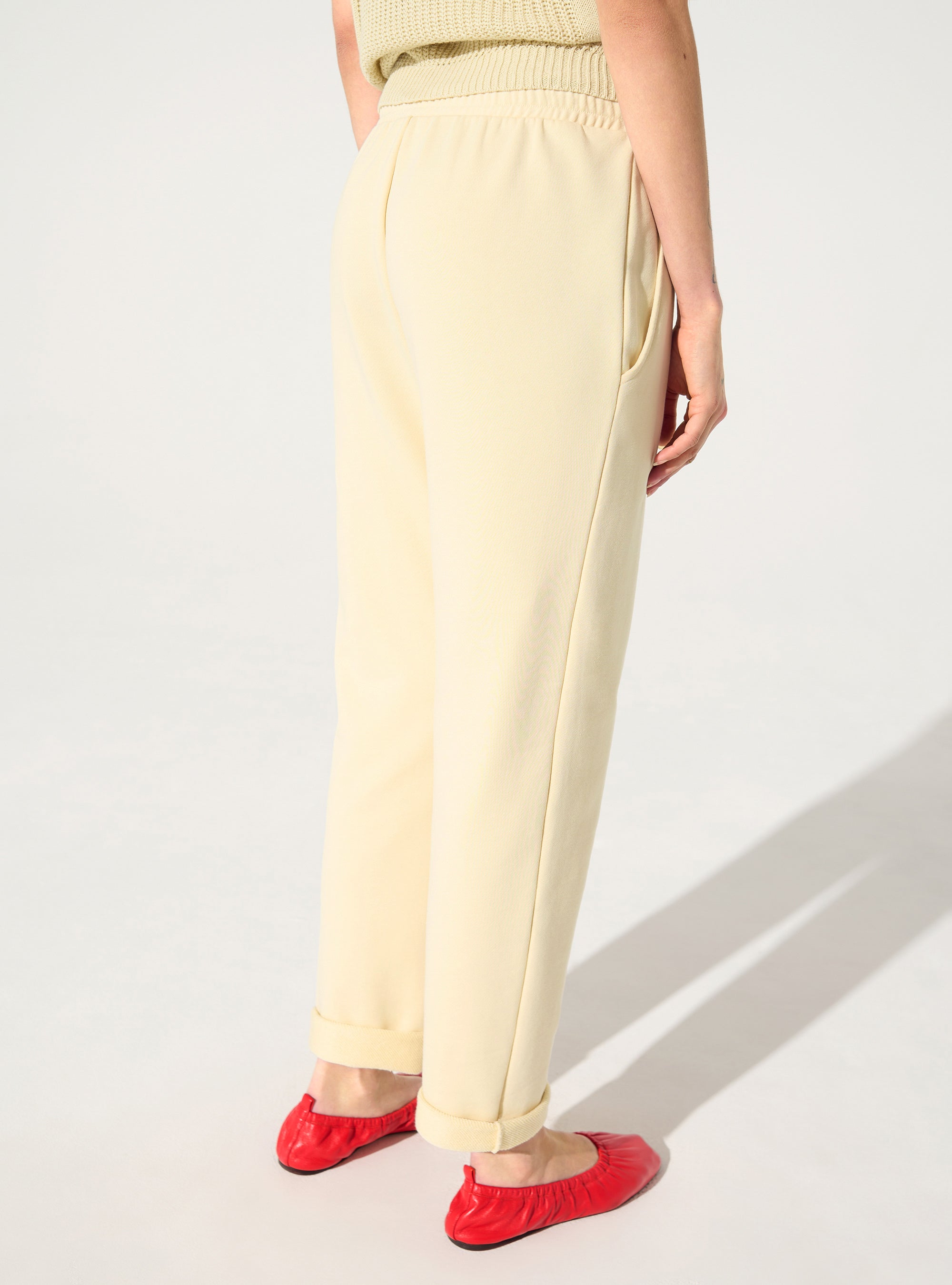 Ecru organic cotton trousers