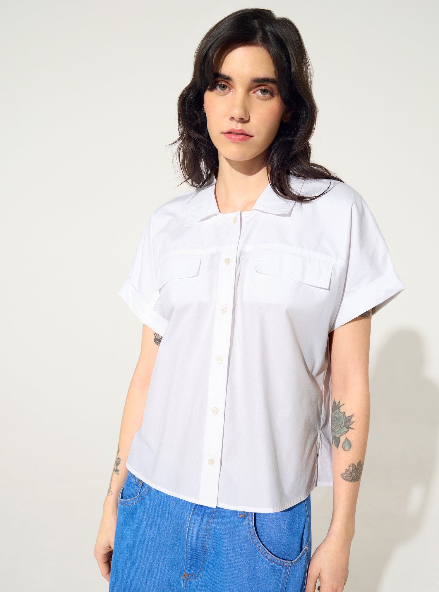 White organic cotton oversized shirt