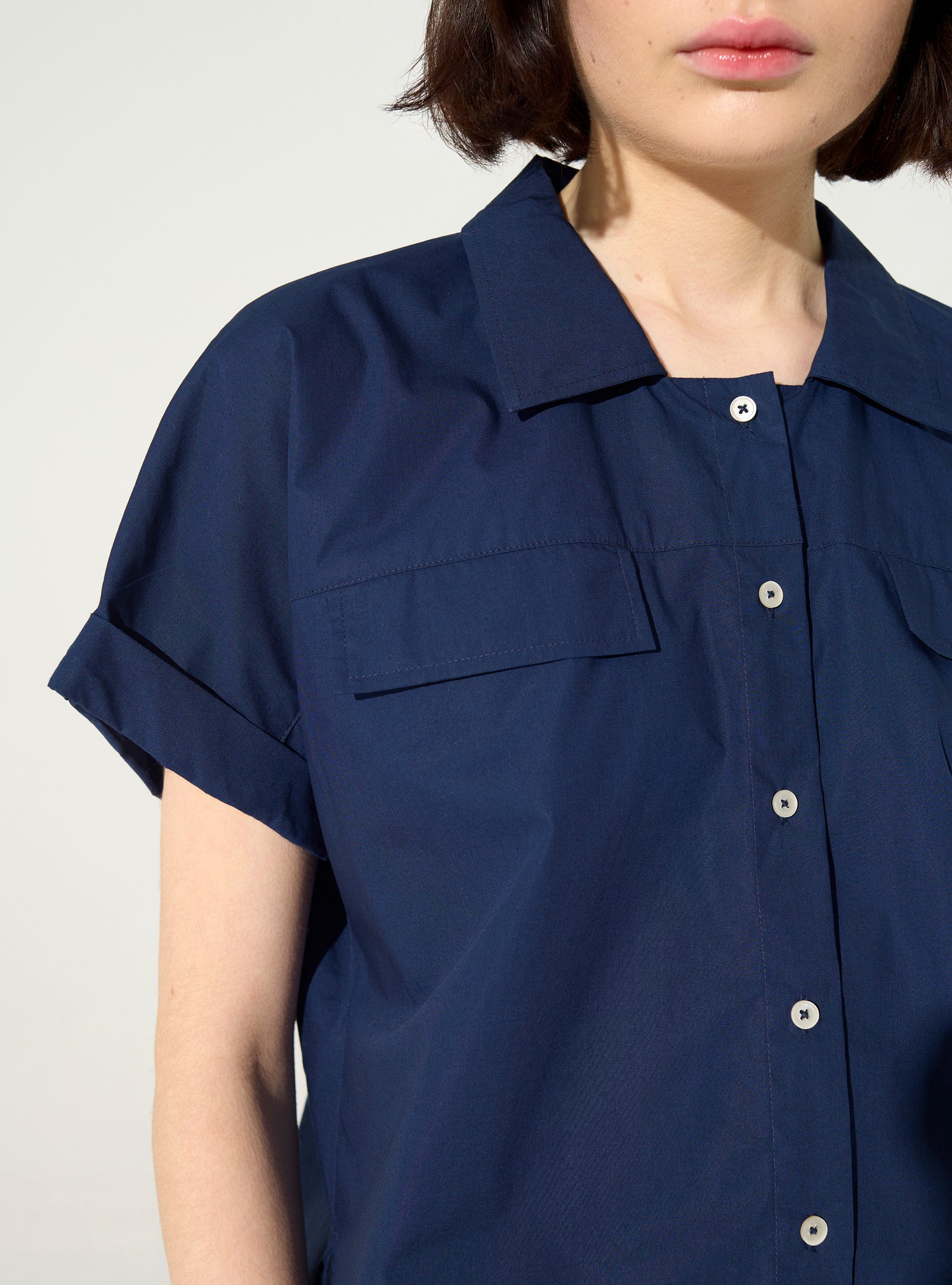Oversized shirt in blue organic cotton