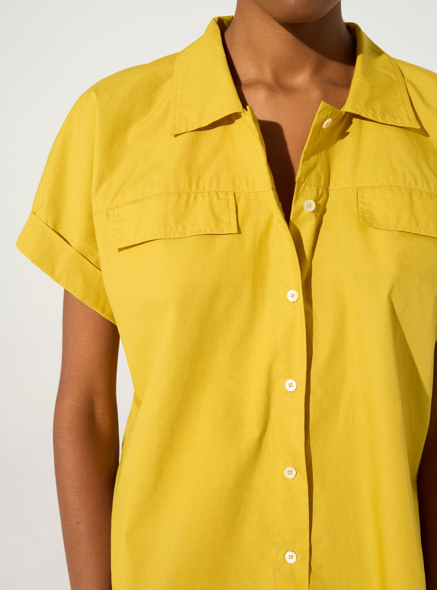 Yellow organic cotton oversized shirt