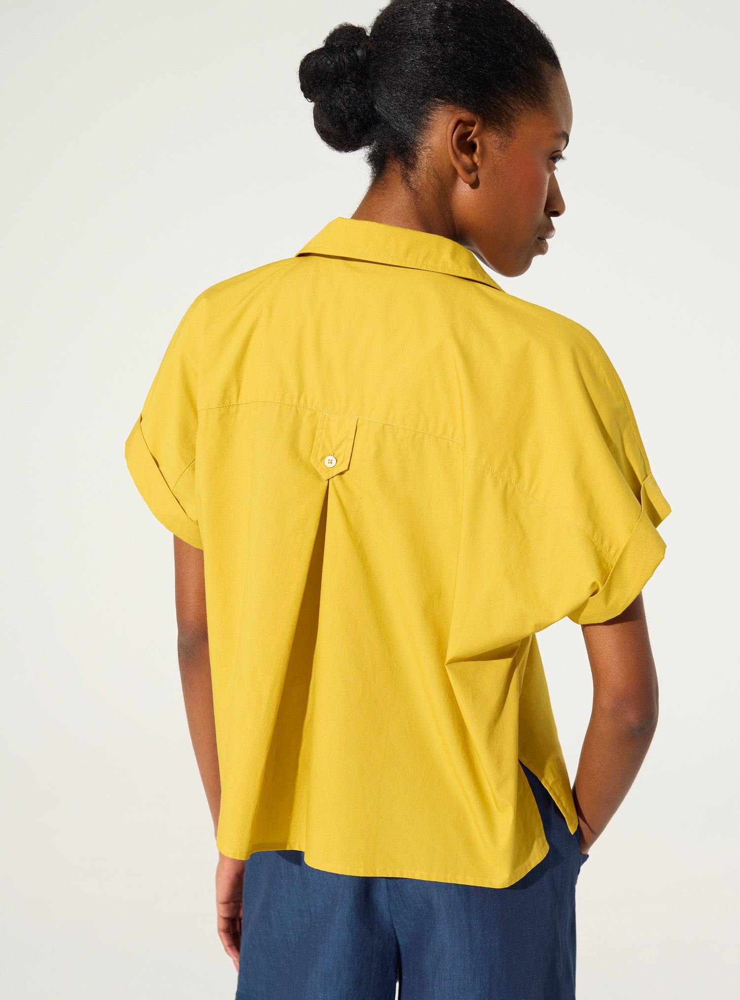 Yellow organic cotton oversized shirt