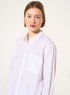 Oversized long-sleeved shirt in white organic cotton