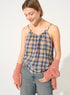 Loose blue cotton tank top