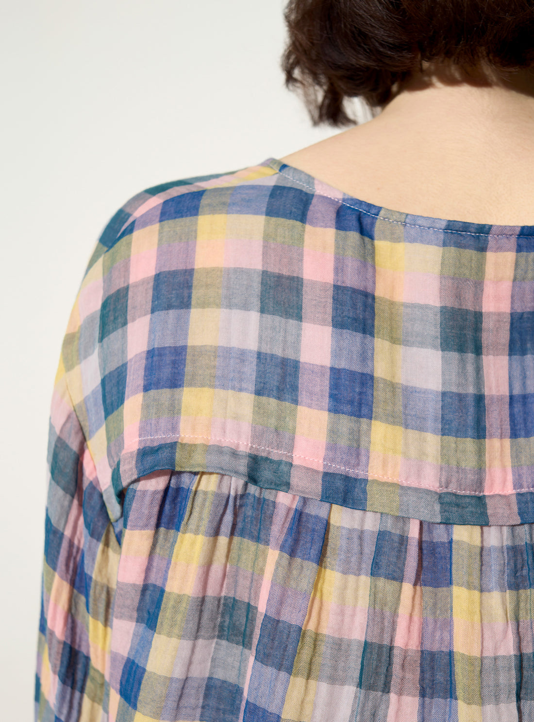 Oversized blouse in blue cotton