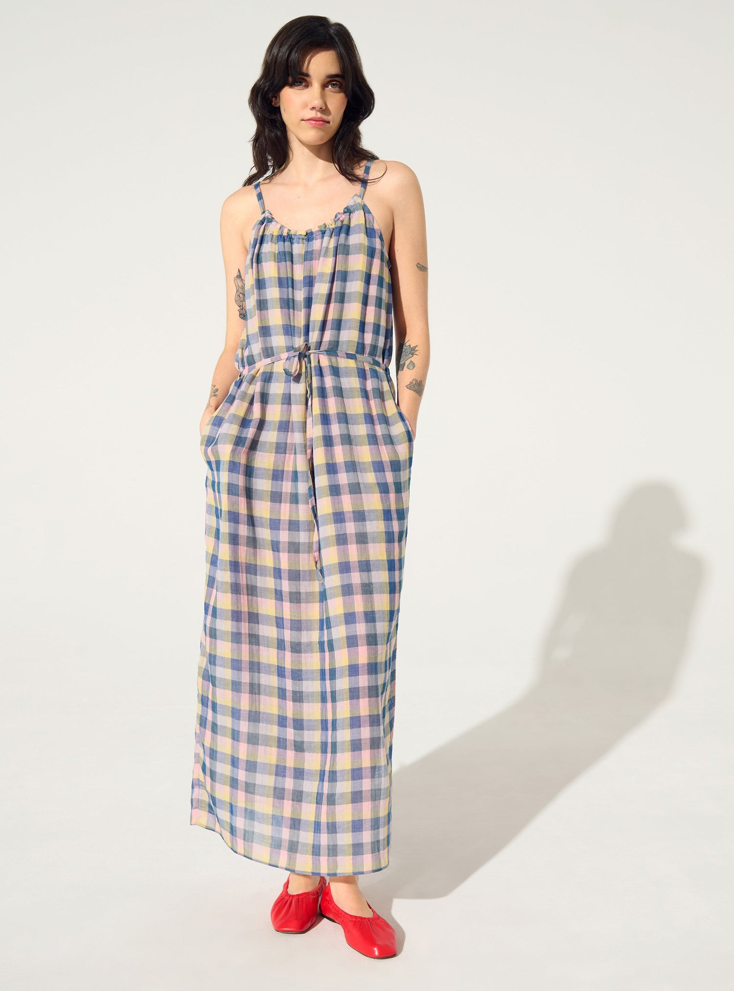 Cotton checkered dress