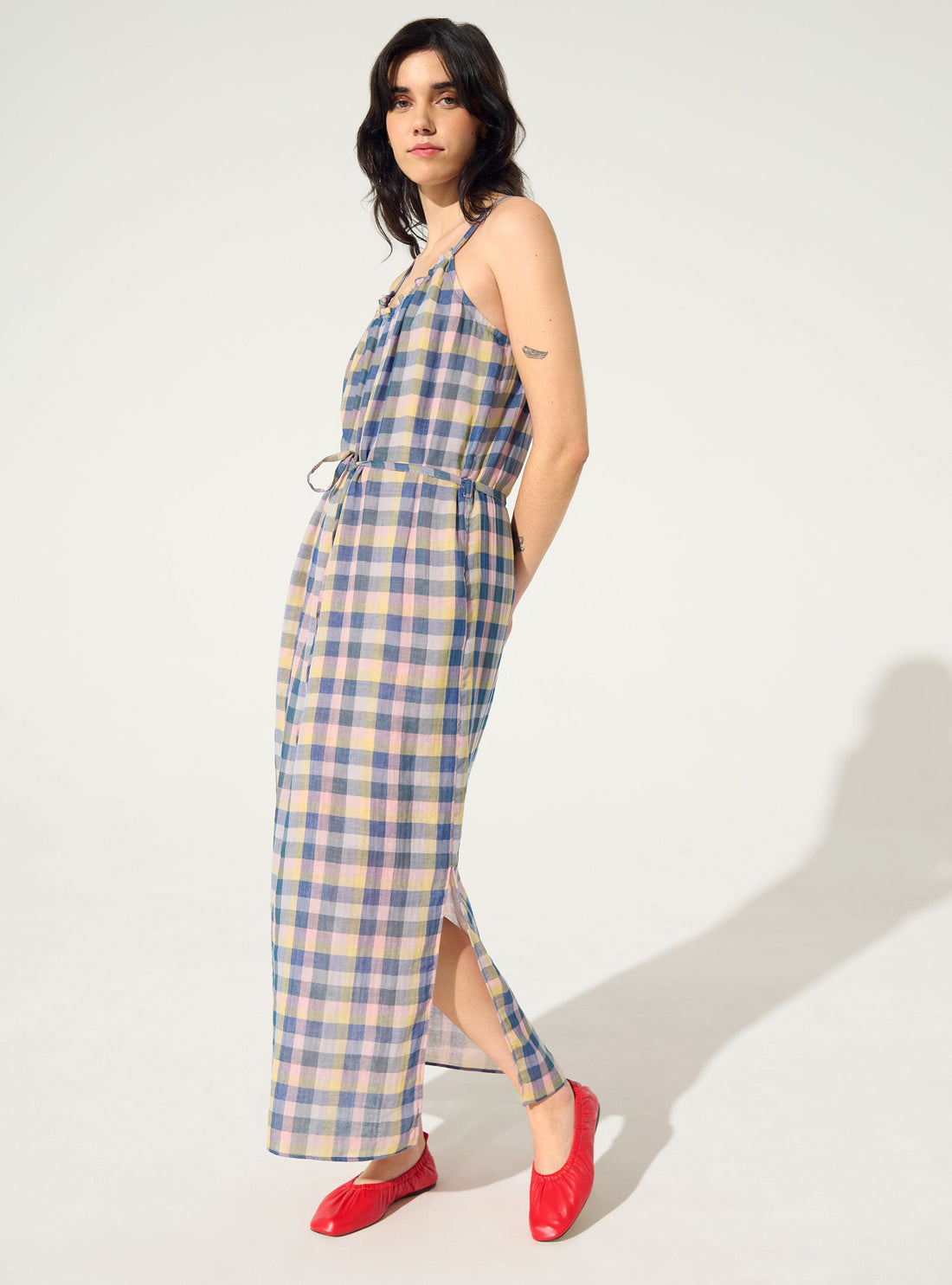Cotton checkered dress