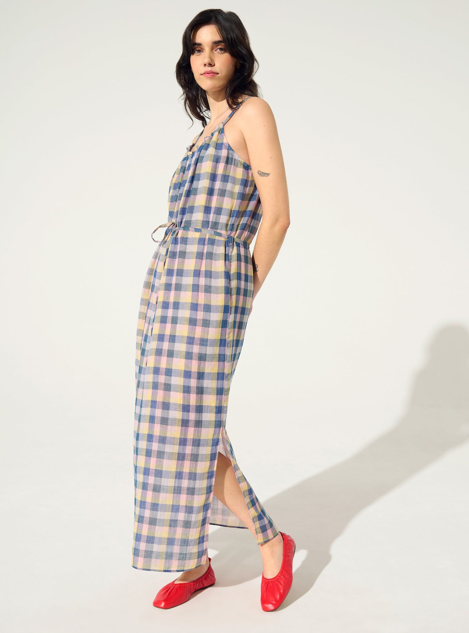 Cotton checkered dress