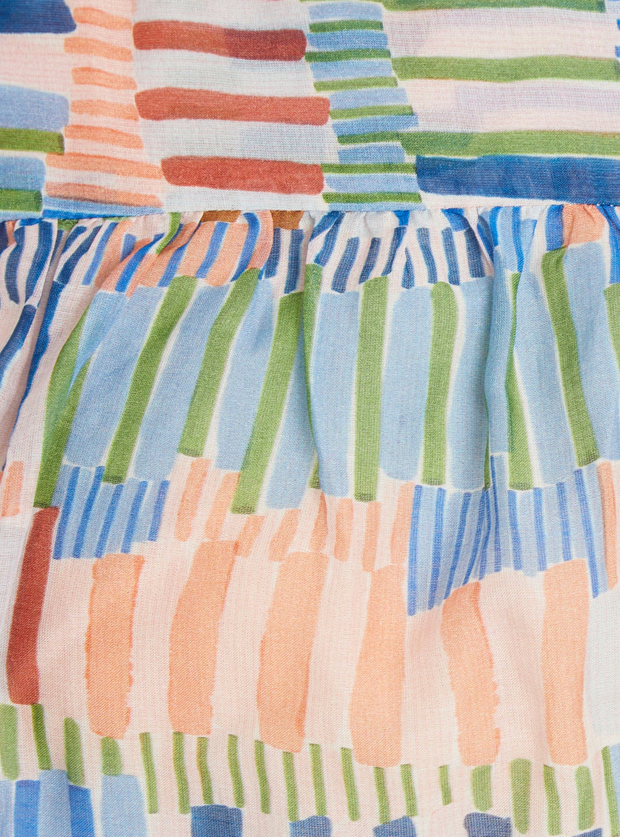 Loose printed blouse in cotton and silk