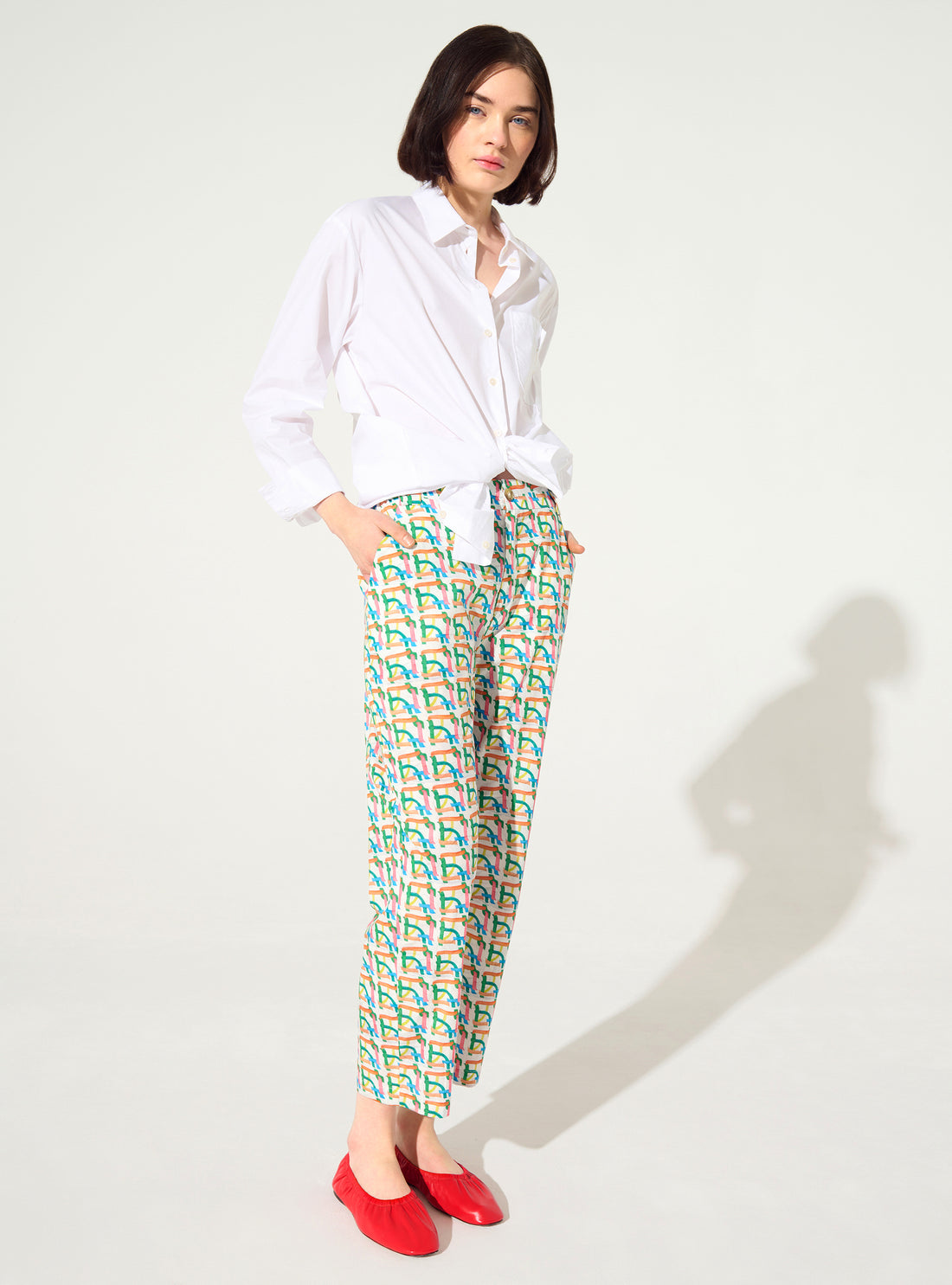 Printed cotton trousers