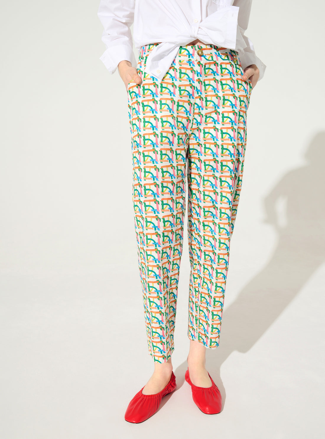 Printed cotton trousers