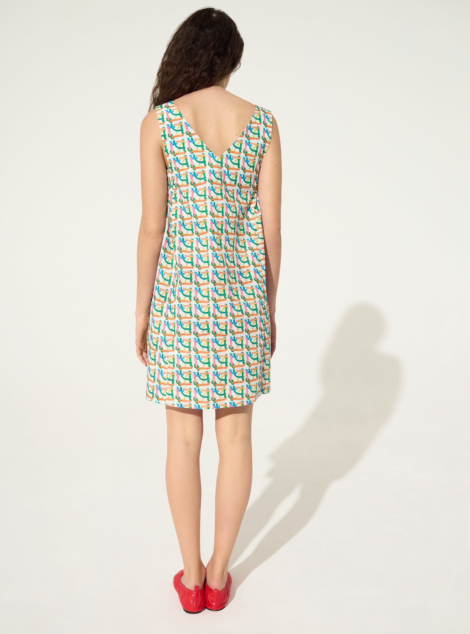 Printed cotton shift dress – COTELAC
