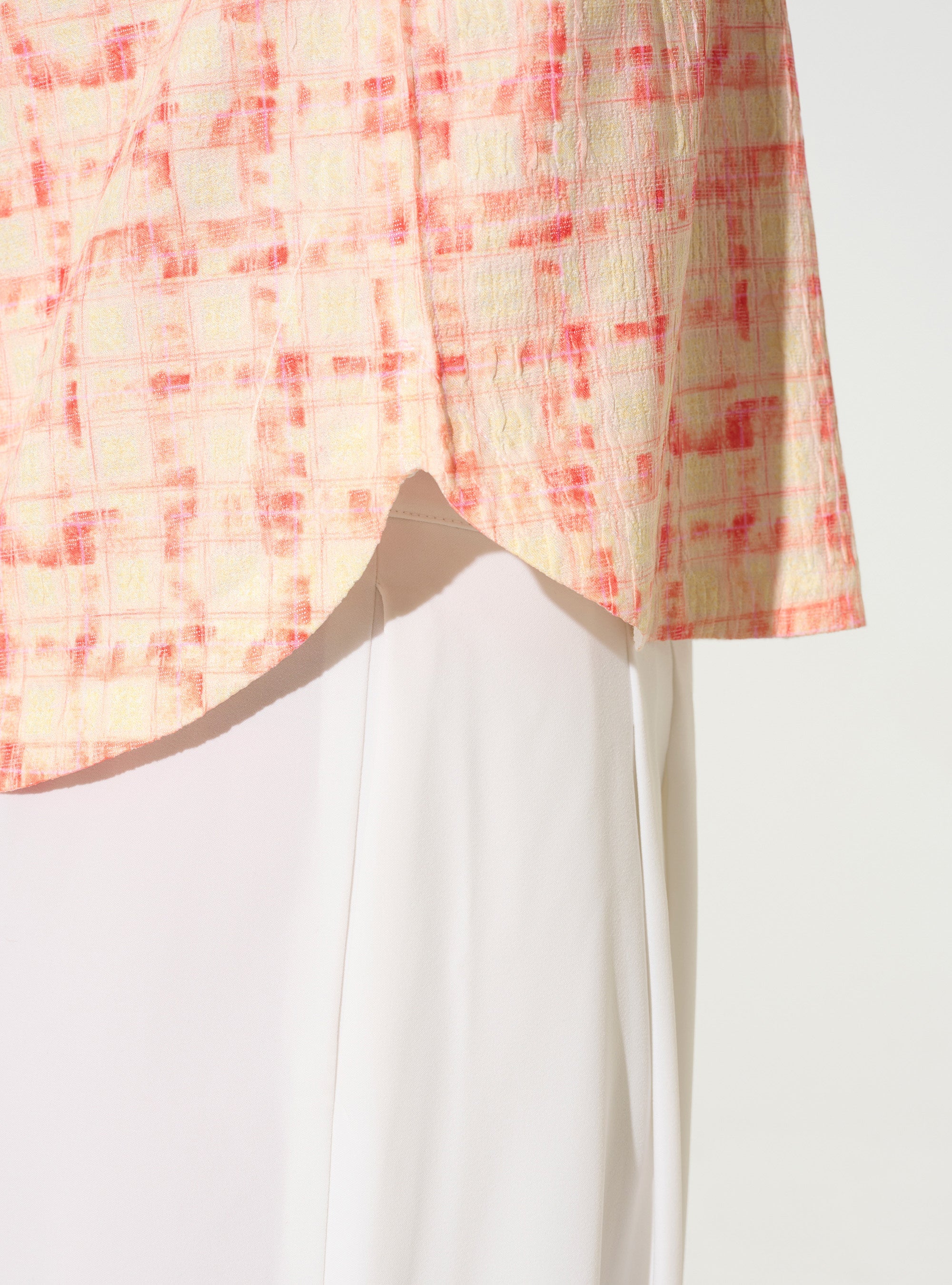 Straight blouse with orange print