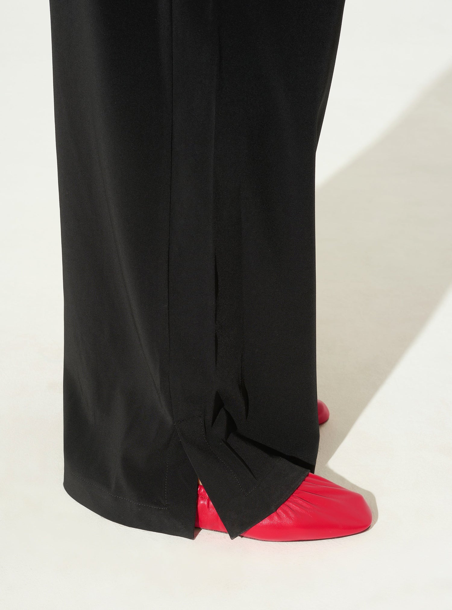 Black wide-leg trousers