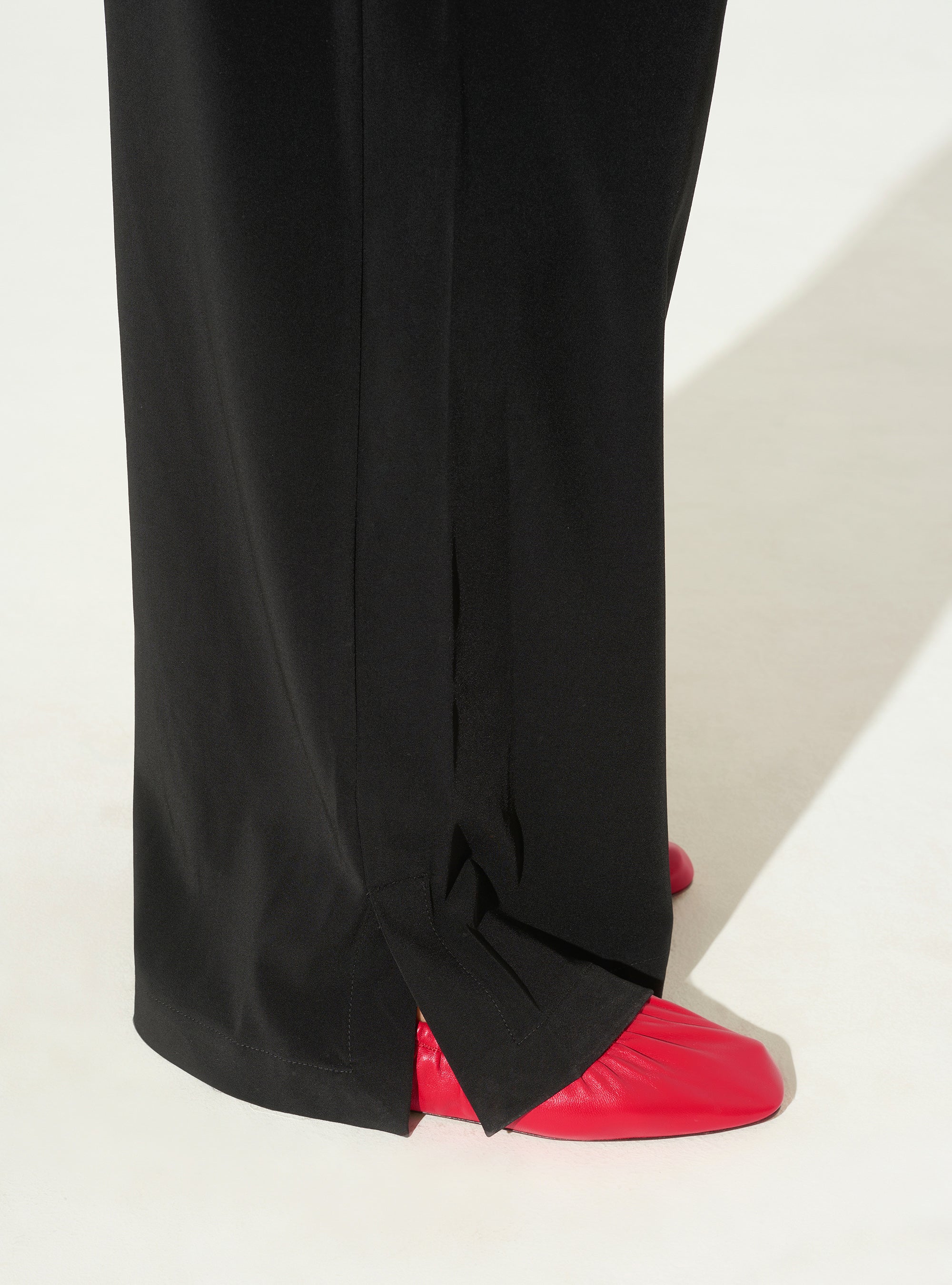 Black wide-leg trousers