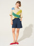 Blue linen shorts