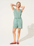 Upcycled green cotton playsuit