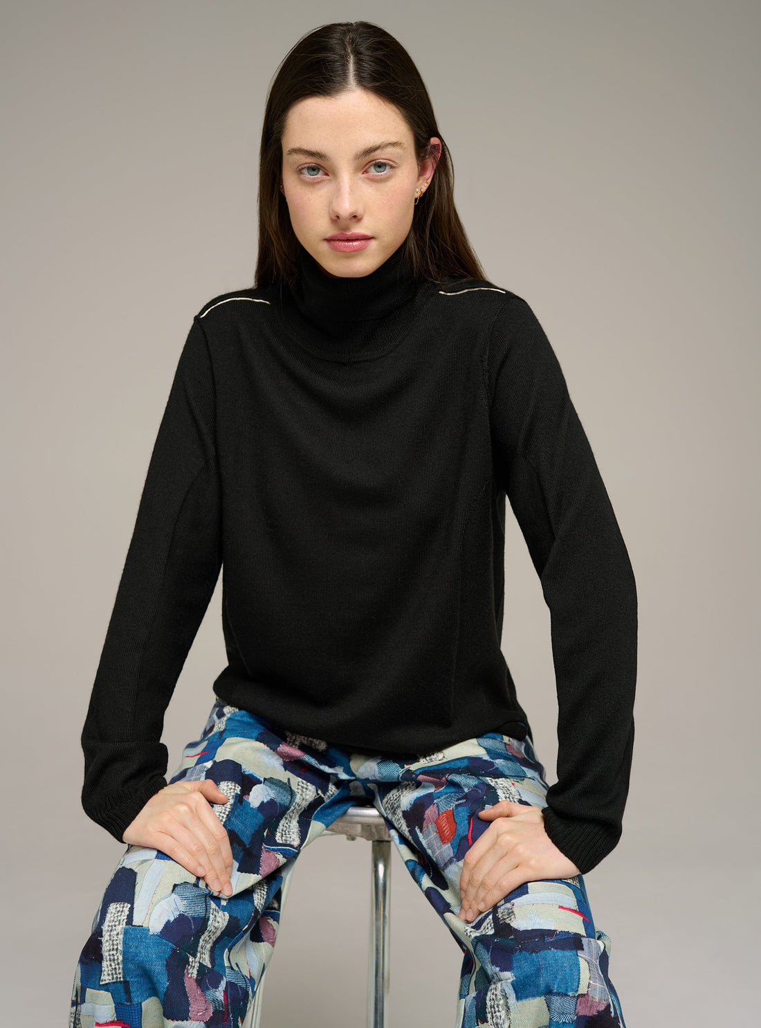 Cotélac acoté Fine-knit wool turtleneck sweater