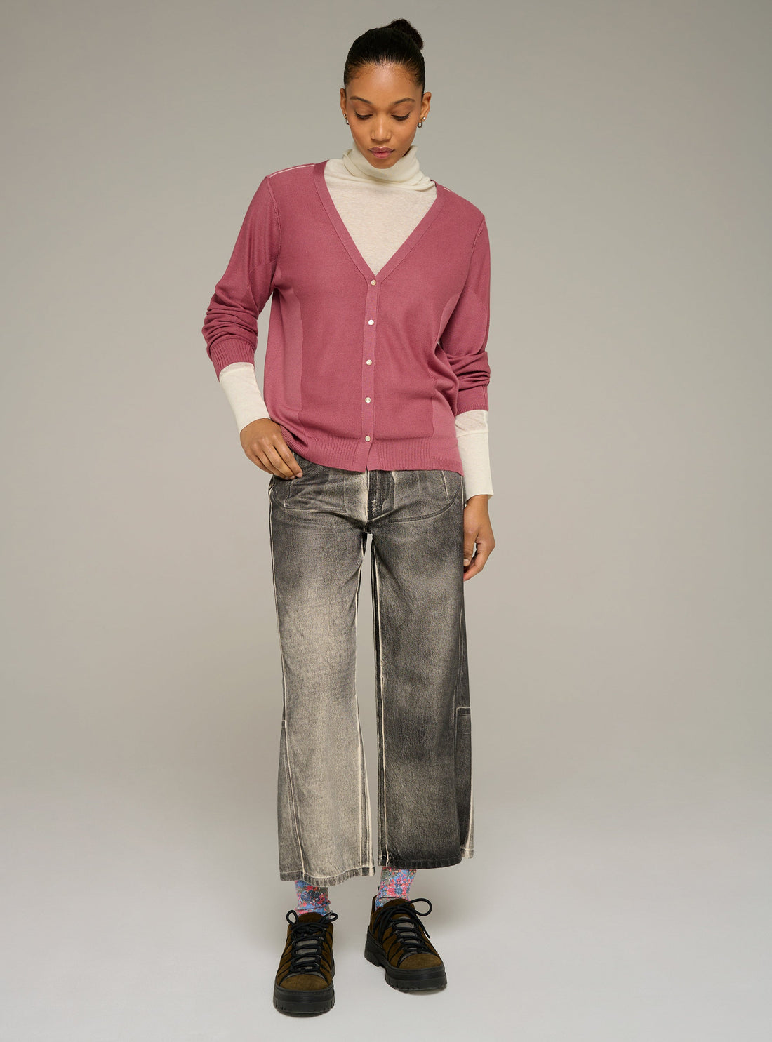 Cotélac acoté Fine-knit wool V-neck cardigan