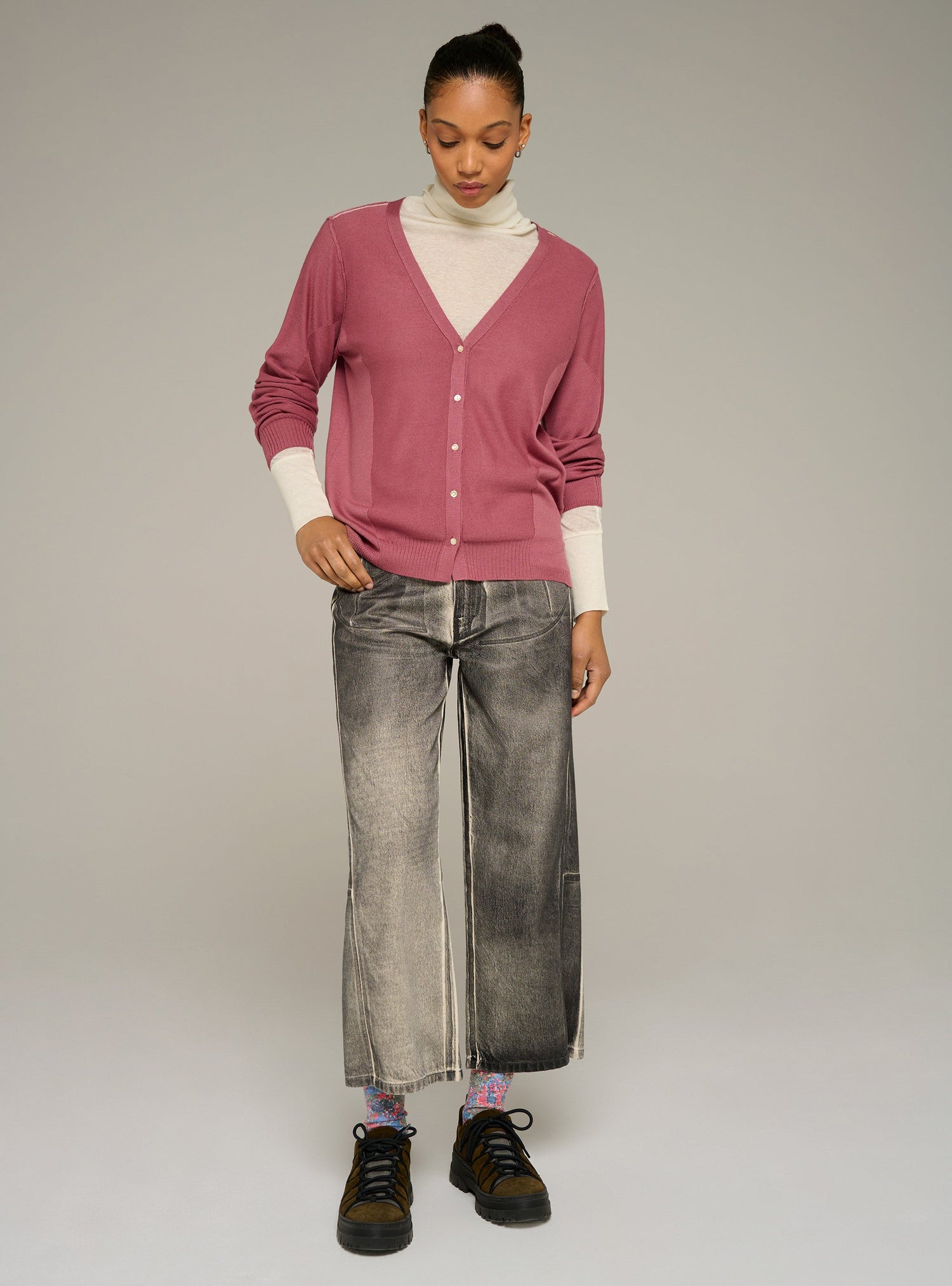 Cotélac acoté Fine-knit wool V-neck cardigan